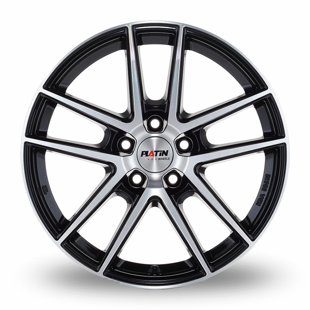 14" Platin P 73 Black Polished Alloy Wheels