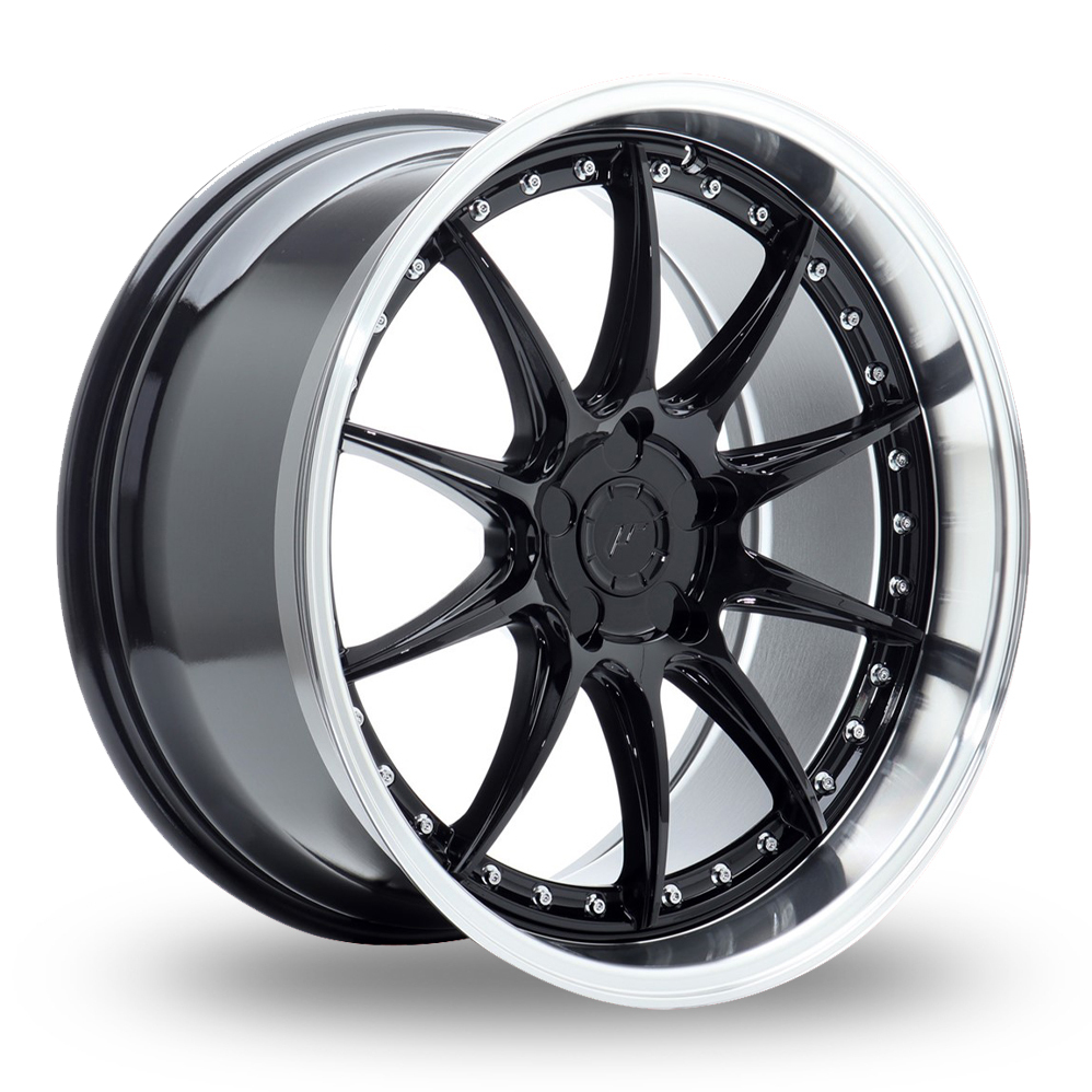 Japan Racing JR41 (9.5x19) (Custom Fitment) Gloss Black Machined Lip Alloy Wheels