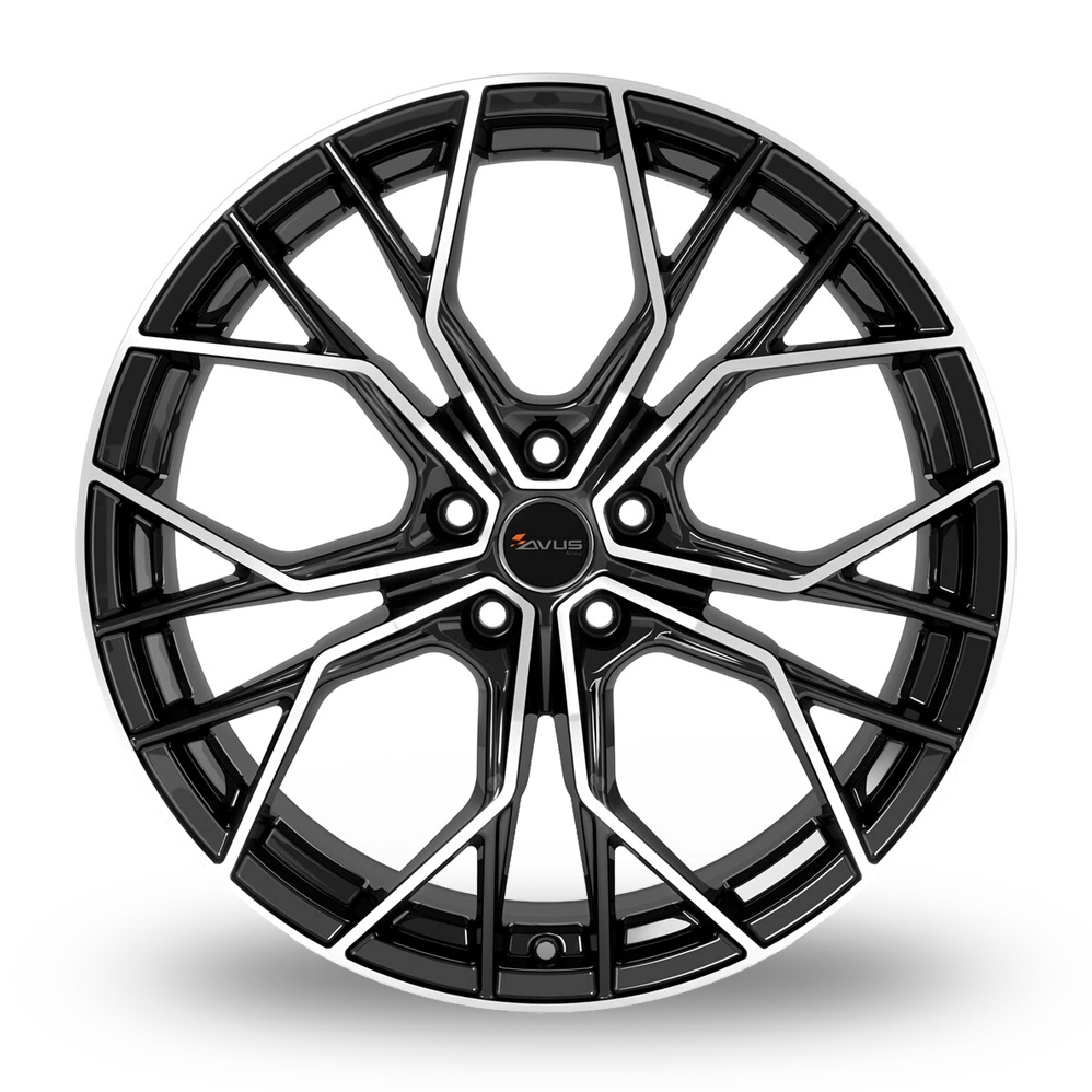 18" Avus Racing AC-M10 Black Polished Alloy Wheels