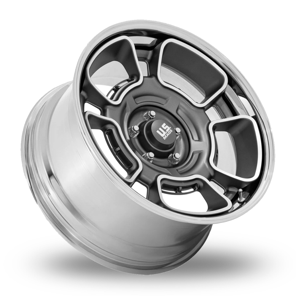 22" US Mags UC147 Flagstaff (USA Warehouse) Anthracite Polished Rim Alloy Wheels