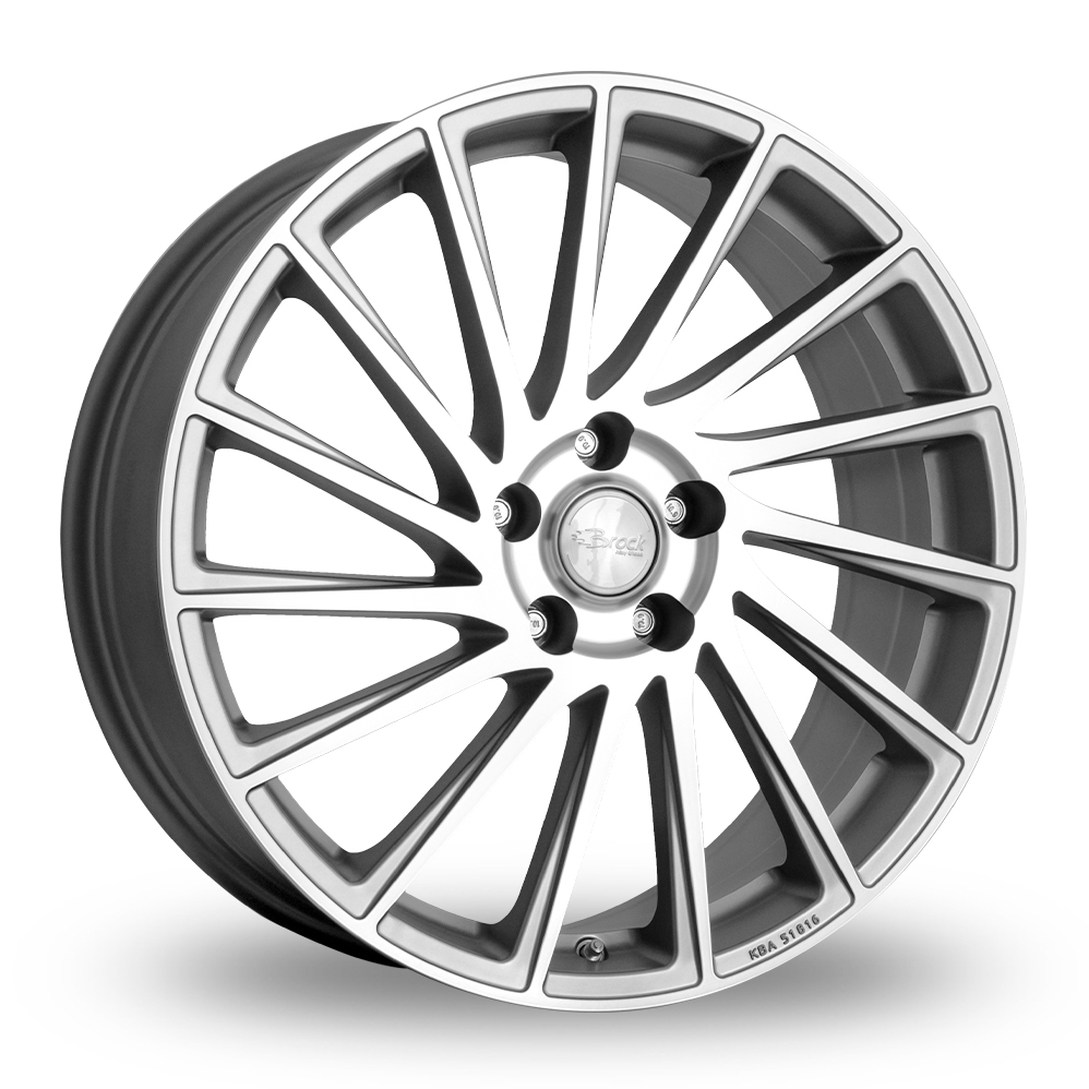 Brock B39 Ferric Grey Polished Alloy Wheels