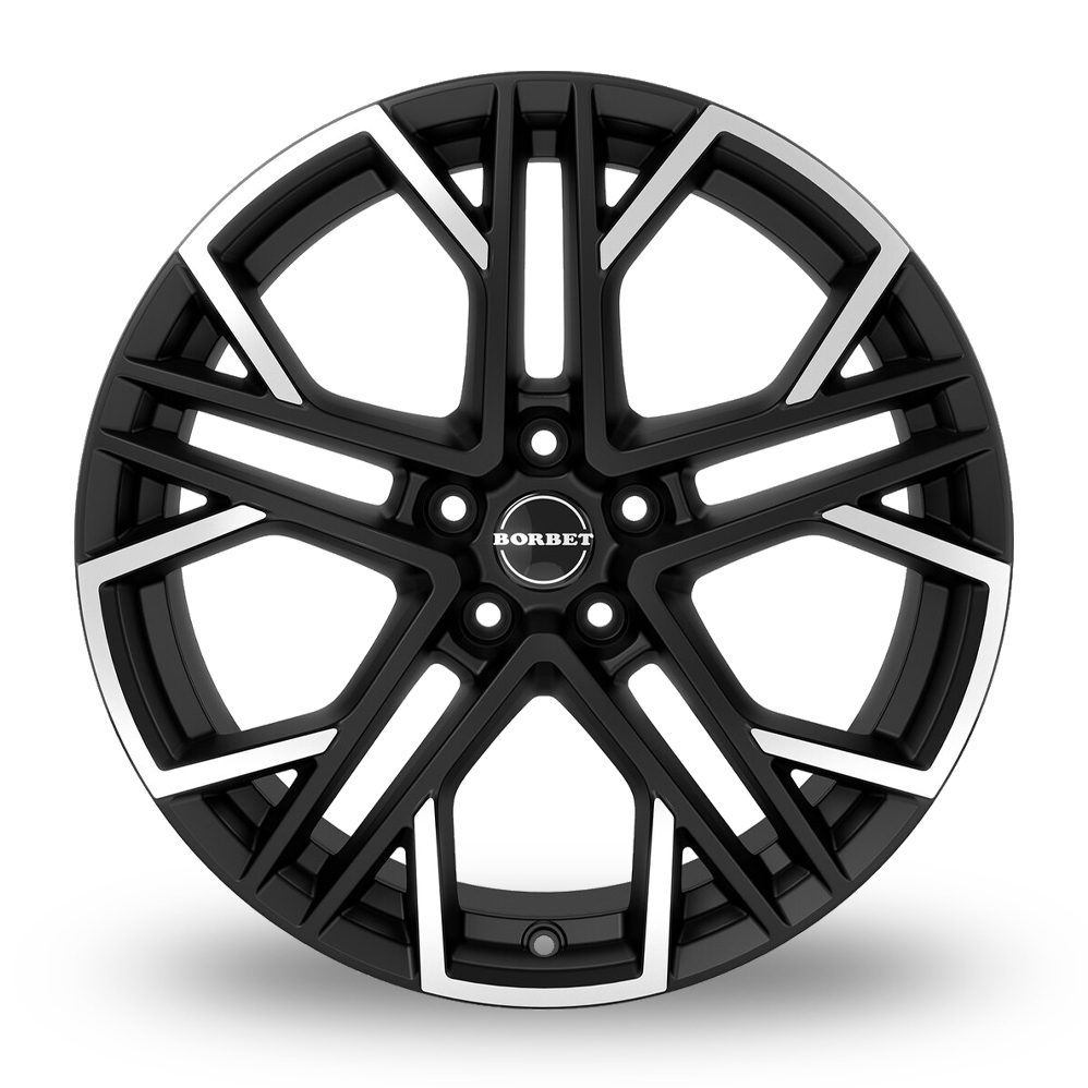 19" Borbet XV Matt Black Polished Alloy Wheels