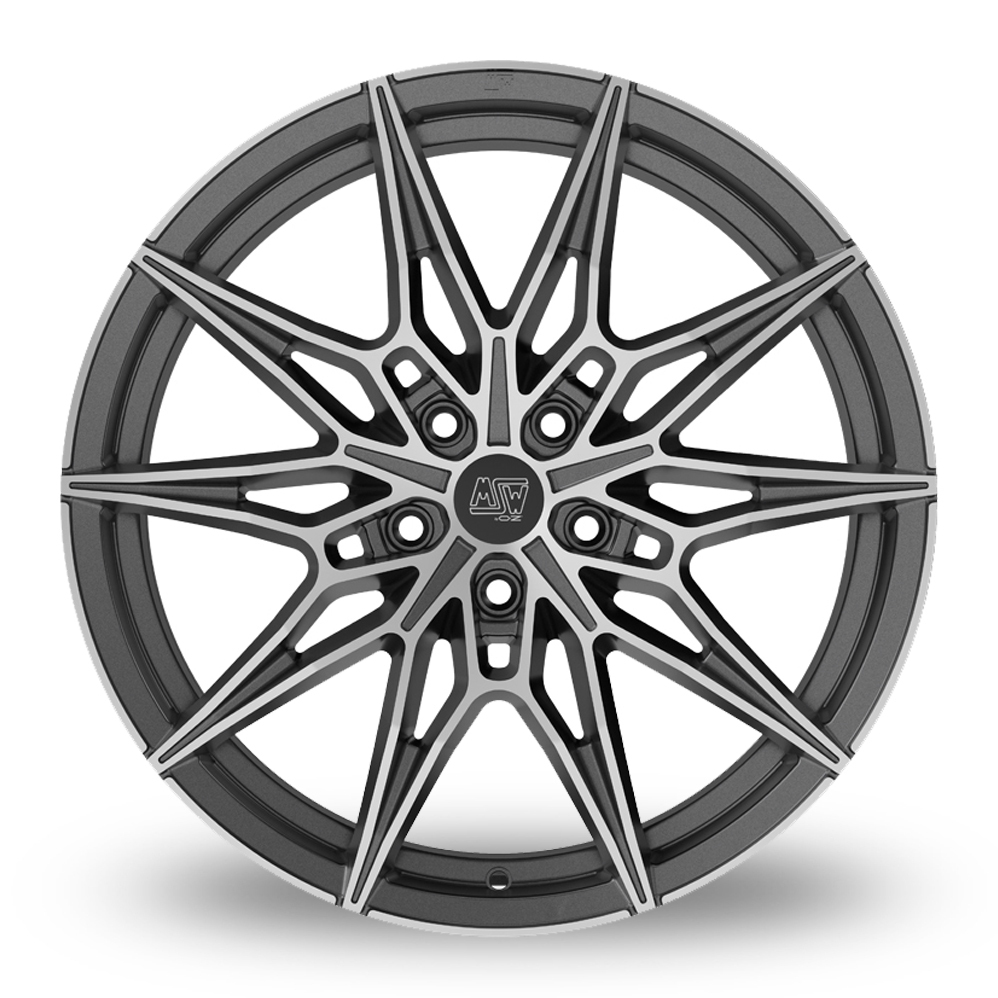 20" MSW (by OZ) 75 Matt Gunmetal Polished Alloy Wheels