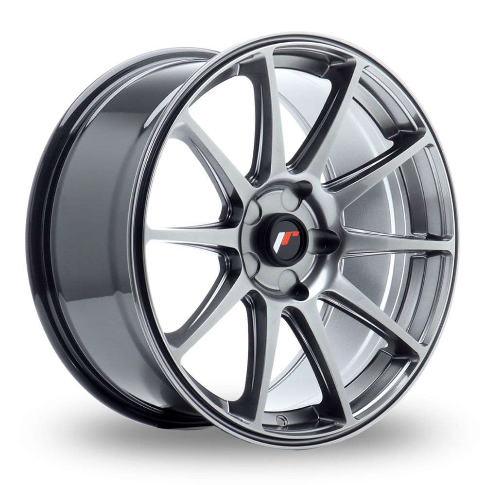 Japan Racing JR11 (8.5x18) (Custom Fitment) Hyper Black Alloy Wheels