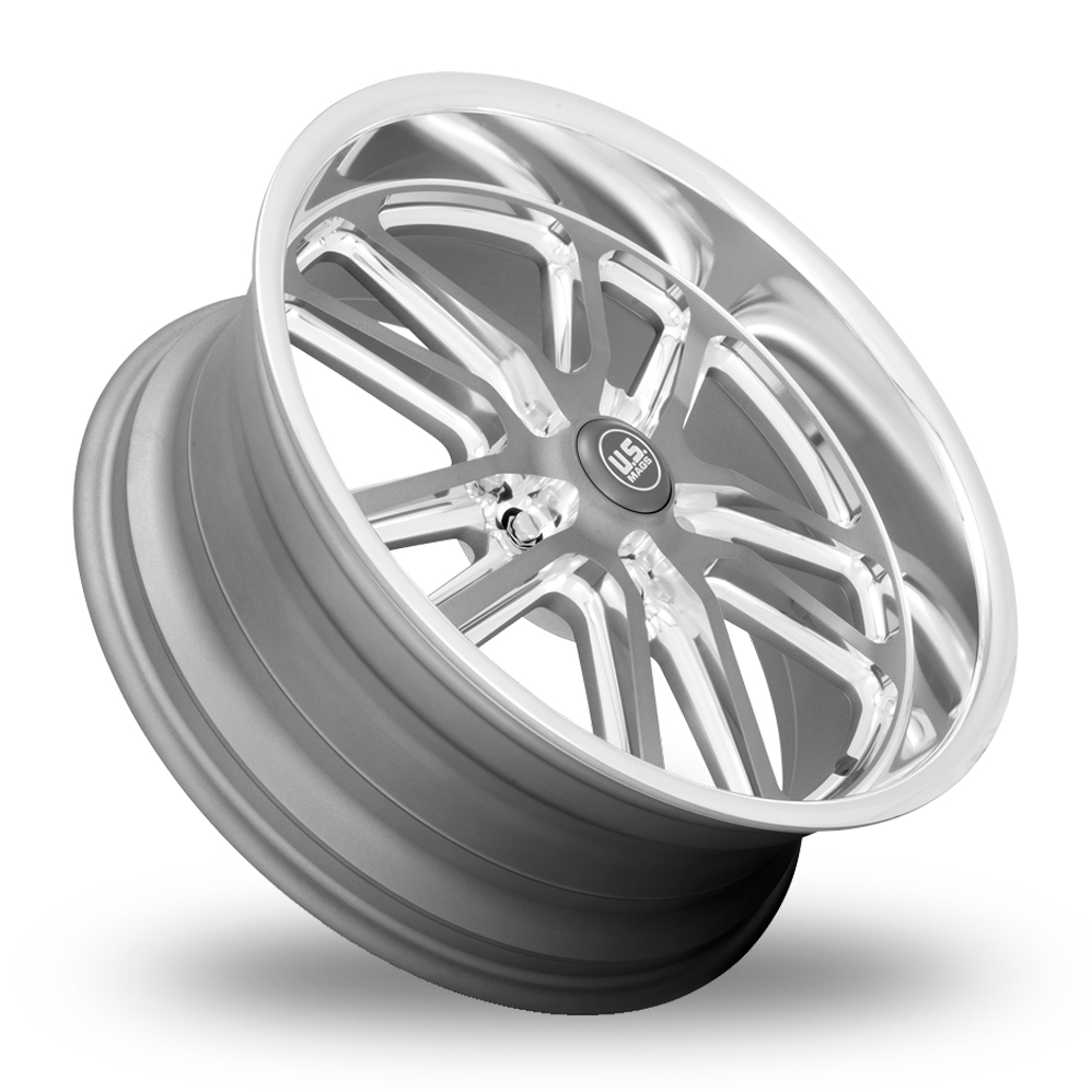 20" US Mags U130 Bullet Textured Gun Metal With Milled Edges Alloy Wheels