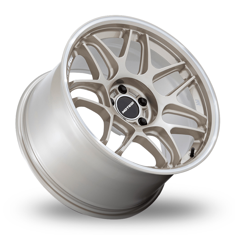 18" Motegi Racing MR158 Tsubaki (USA Warehouse) Motorsport Gold With Machined Lip Alloy Wheels