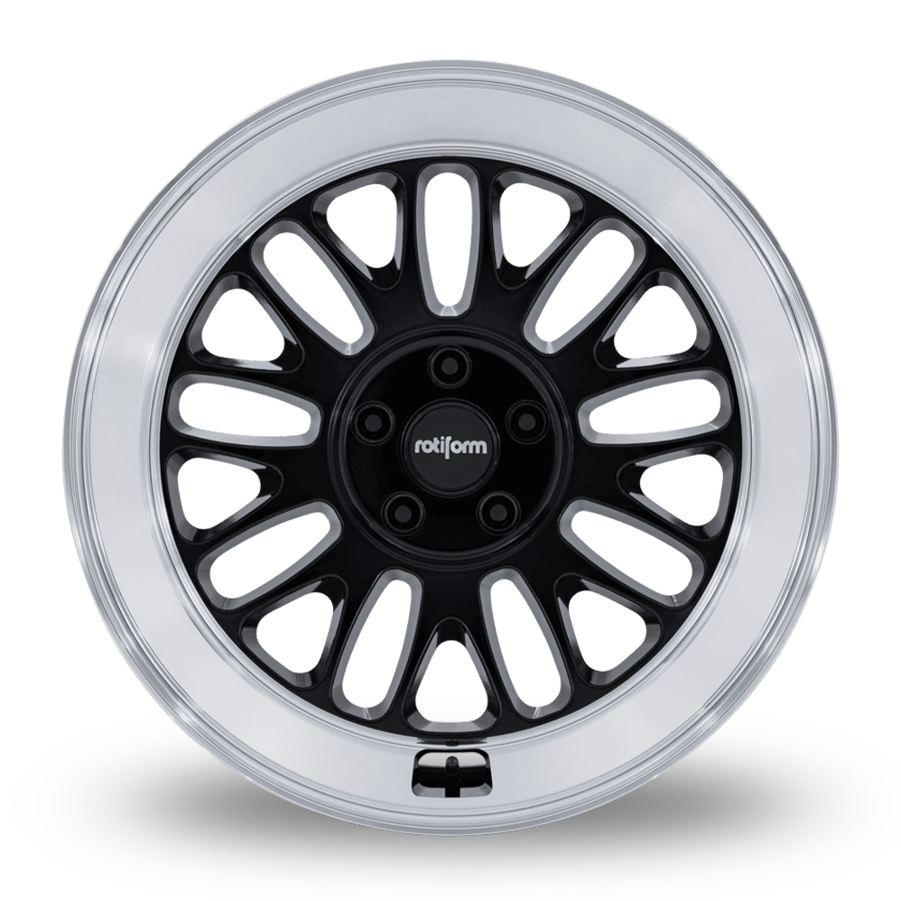 18" Rotiform RC214 SCP (USA Warehouse) Gloss Black With Diamond Cut Lip Alloy Wheels