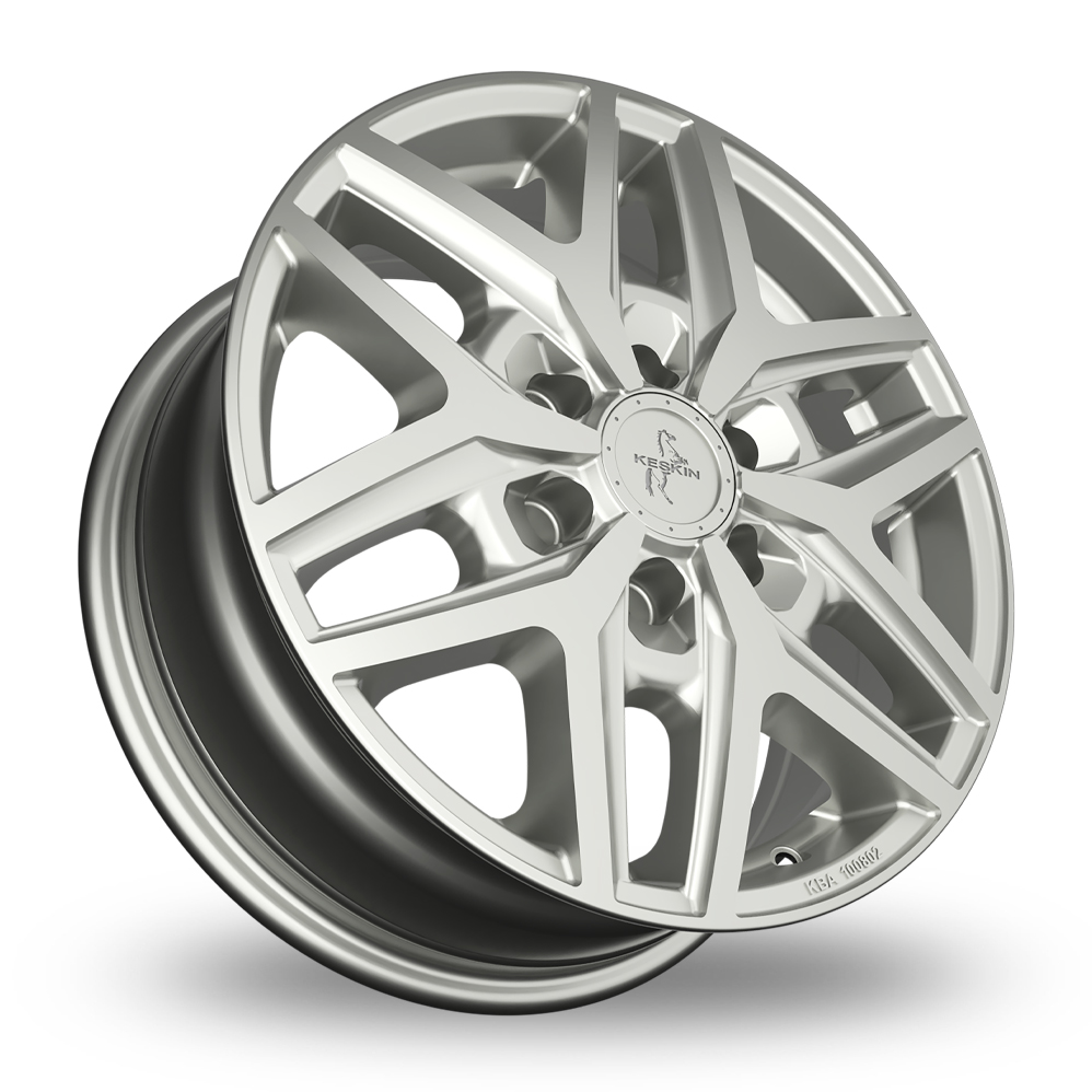 16" Keskin Tuning KT C1-6L Silver Alloy Wheels