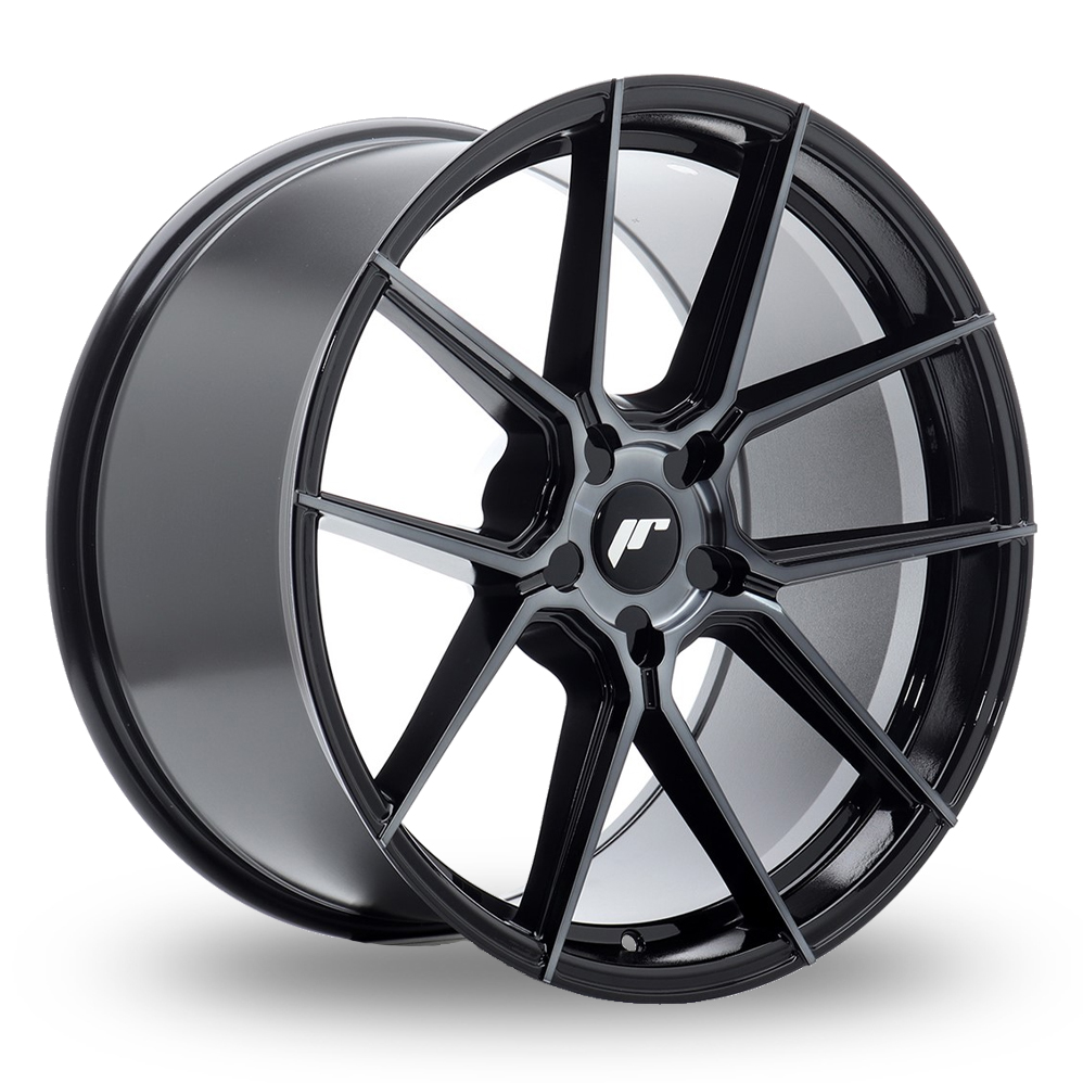 Japan Racing JR30 (10x20) (Custom Fitment) Black Machined Tinted Face Alloy Wheels