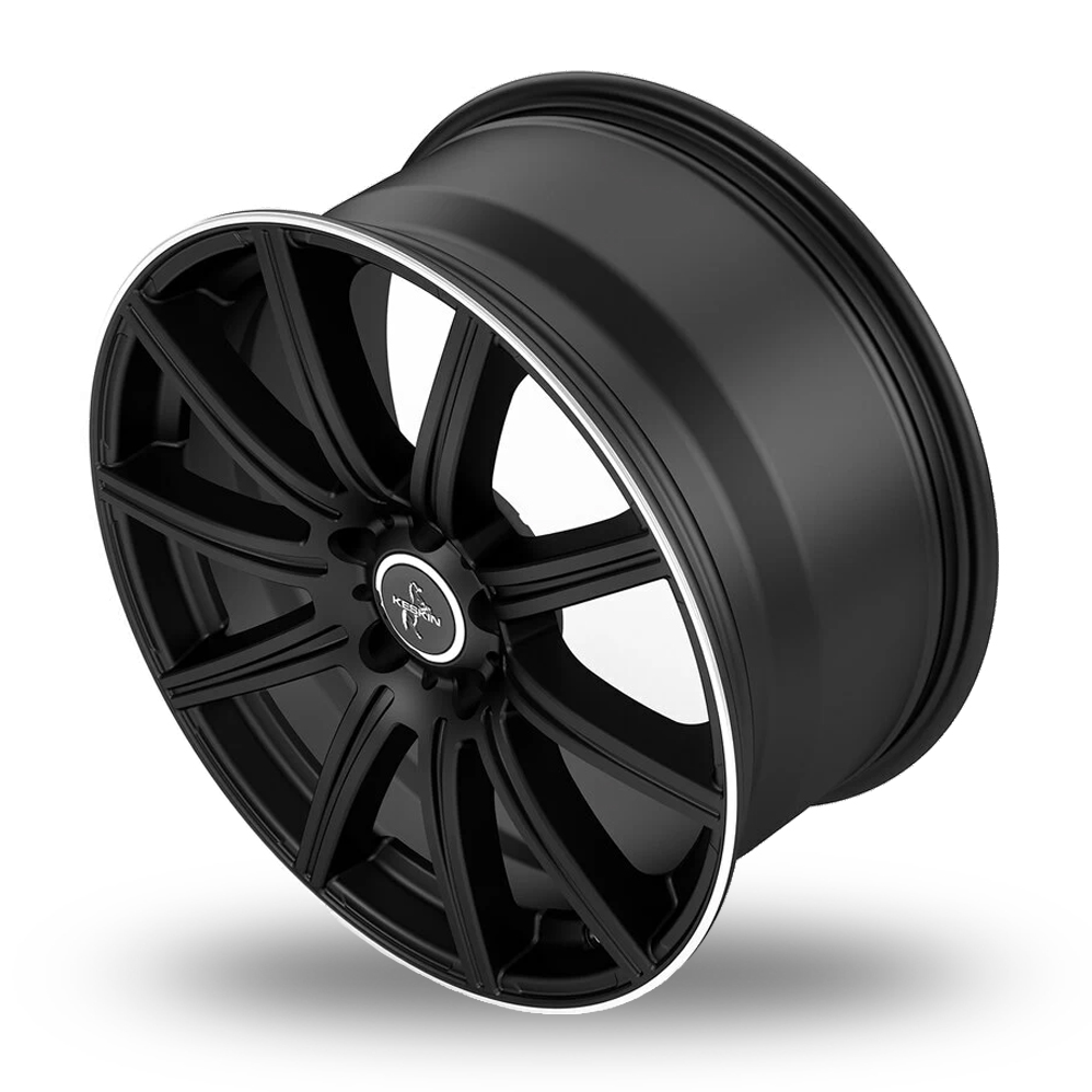 18" Keskin Tuning KT16 Matt Black Polished Lip Alloy Wheels