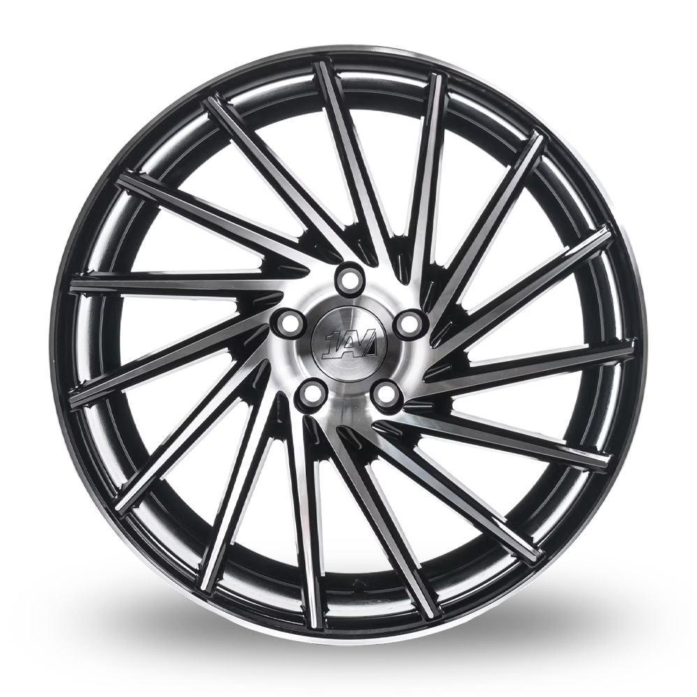 18" 1AV ZX1 Gloss Black Polished Alloy Wheels