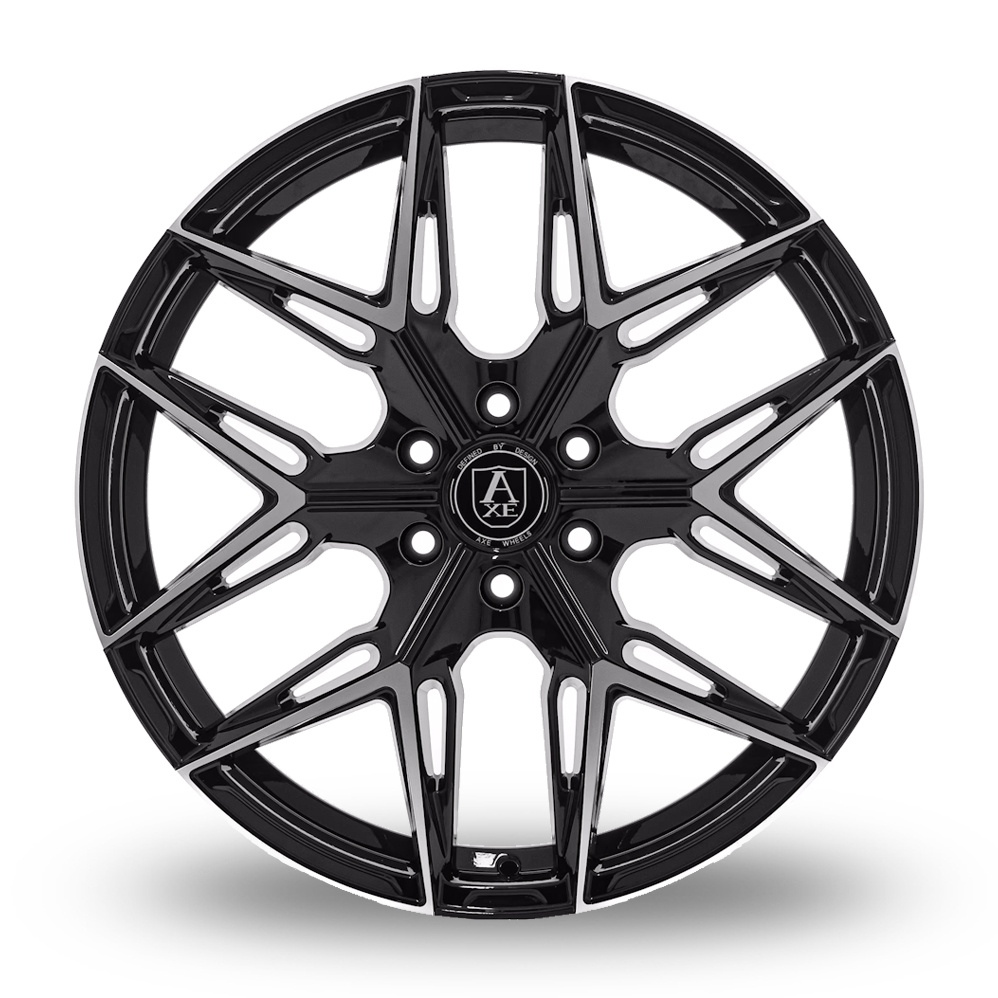 20" Axe EX47T Gloss Black Polished Alloy Wheels