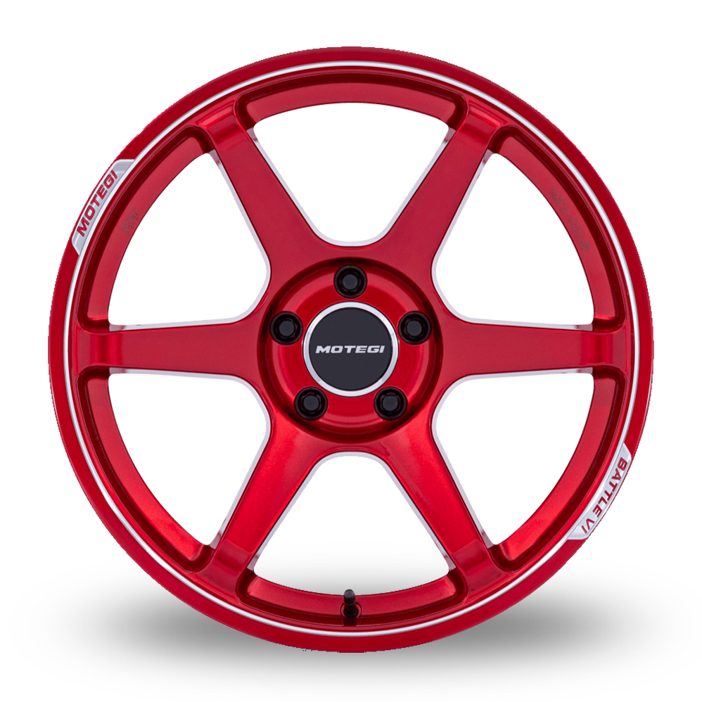 18" Motegi Racing MR160 Battle VI Cherry Red Metallic With Machined Lip Alloy Wheels