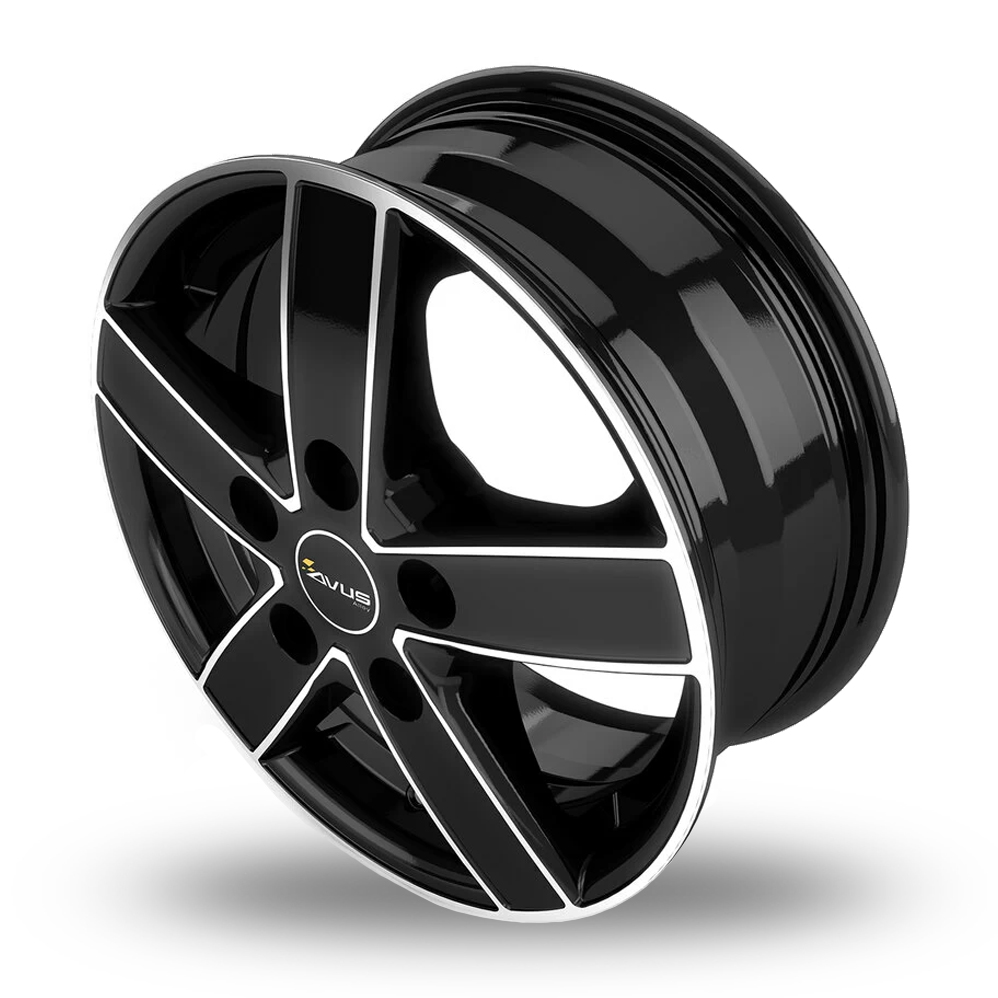18" Avus Racing AC-V51 Black Polished Alloy Wheels
