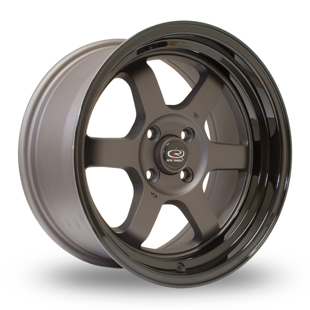 Rota Grid-V Gunmetal Gloss Black Lip Alloy Wheels