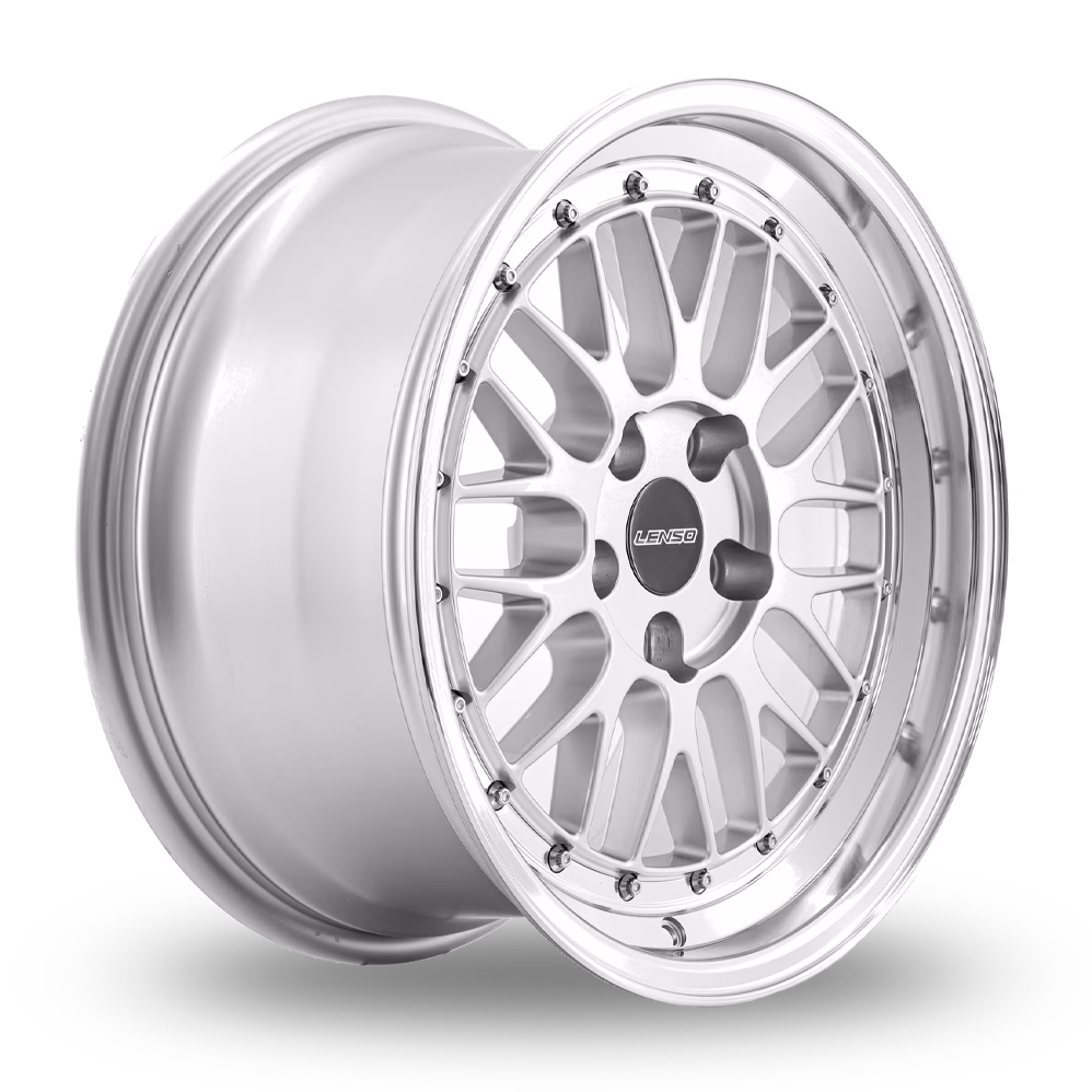 17" Lenso XLM Gloss Silver Polished Alloy Wheels