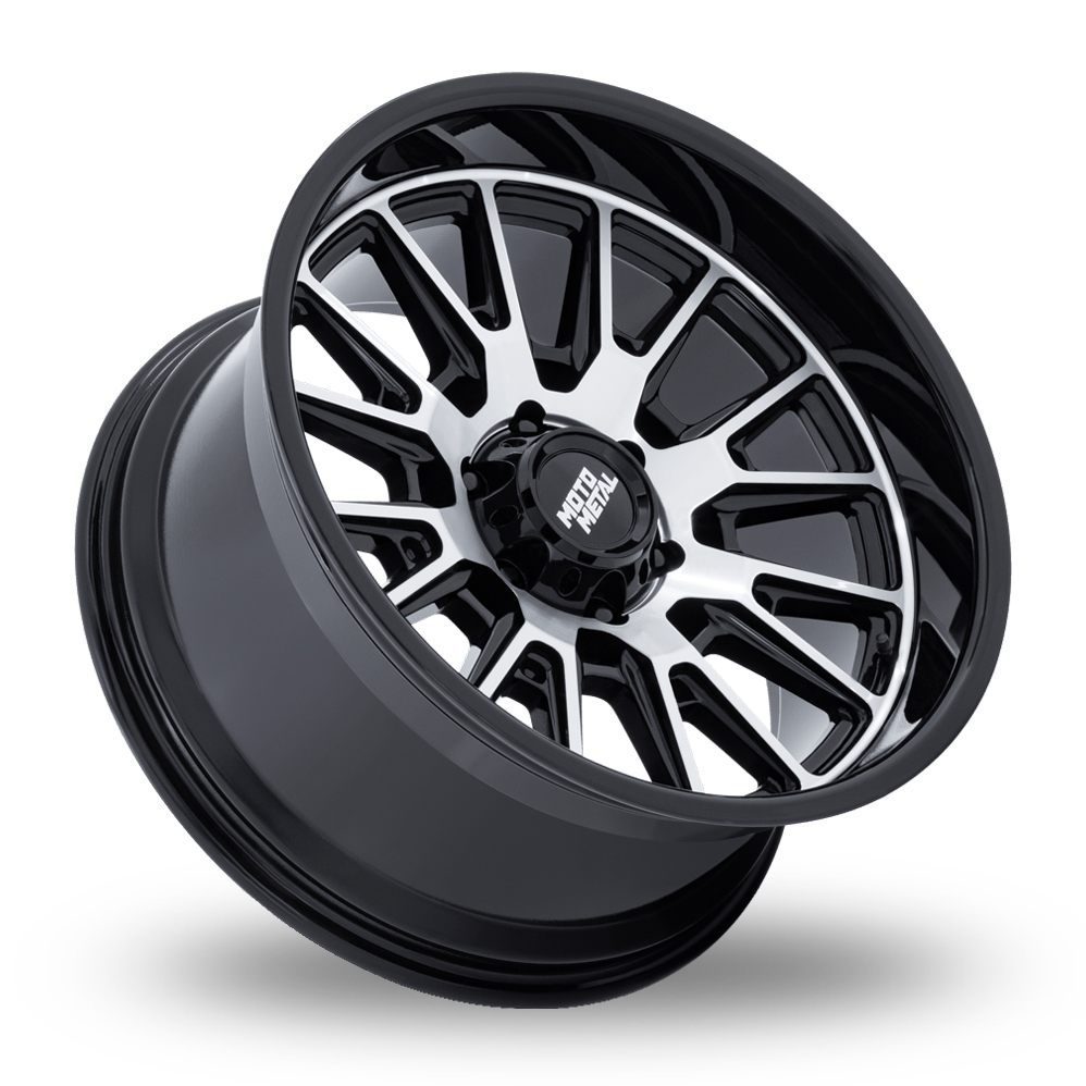 20" Moto Metal MO814 Tekton Gloss Black With Machined Face Alloy Wheels