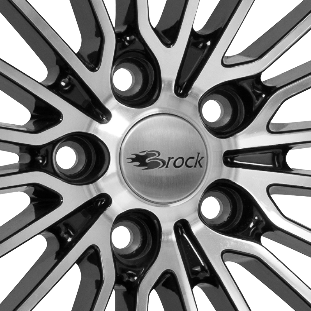 16" Brock B24 Gloss Black Polished Alloy Wheels