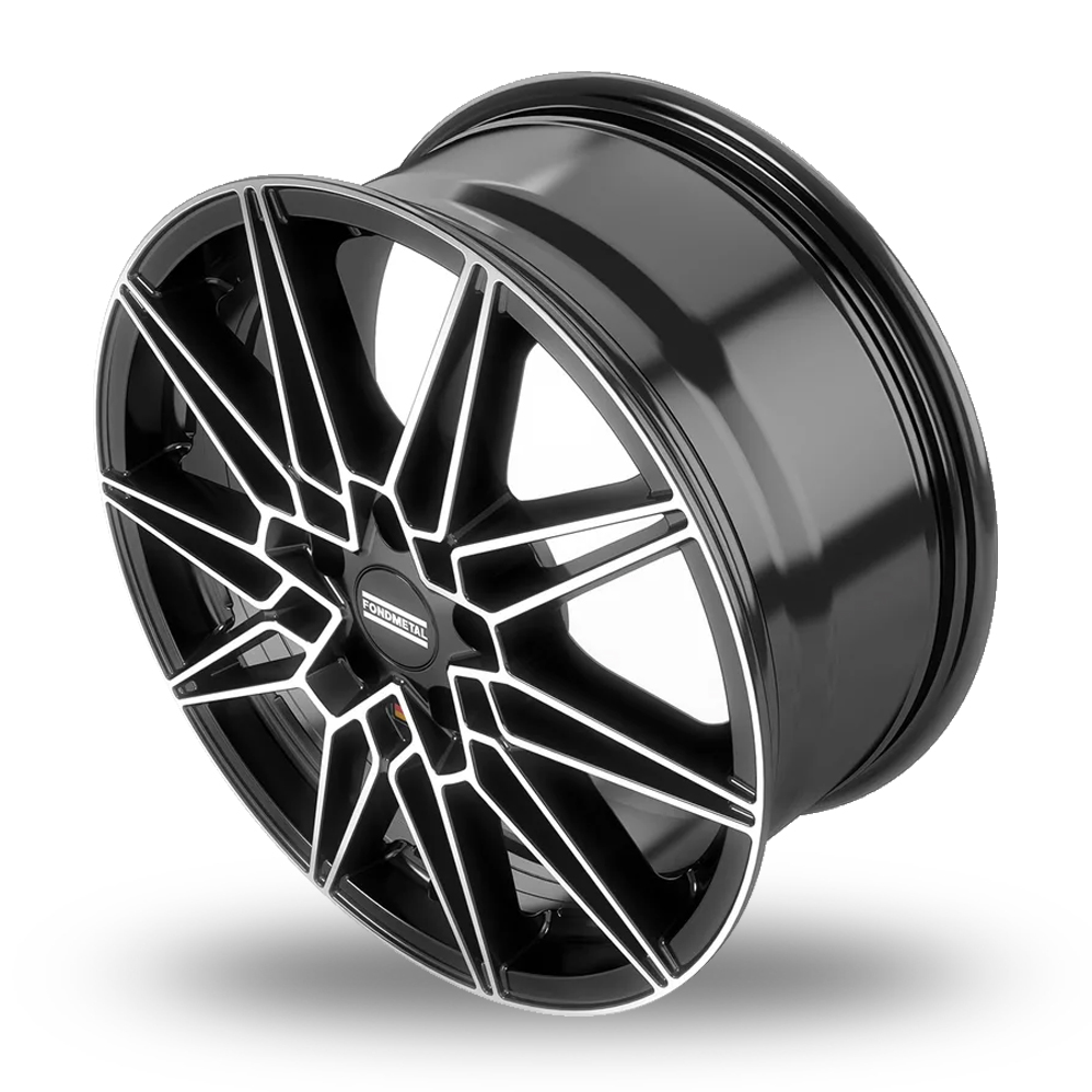 18" Fondmetal Thoe Gloss Black Machined Alloy Wheels