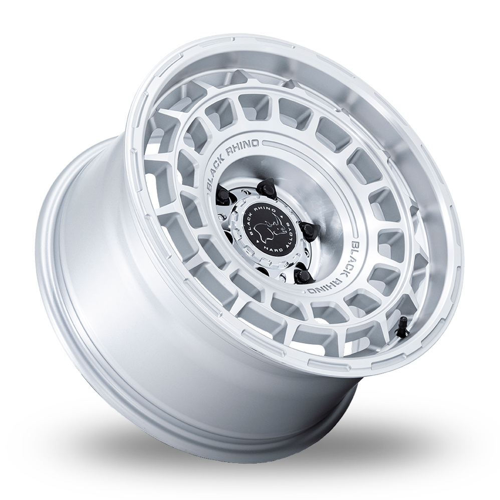 17" Black Rhino BR024 Awol Silver With Machined Face Alloy Wheels