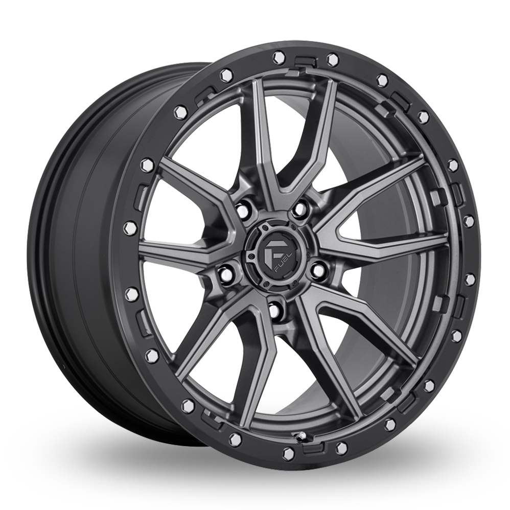 Fuel Off-Road D680 Rebel (USA Warehouse) Matt Gunmetal Black Bead Ring Alloy Wheels