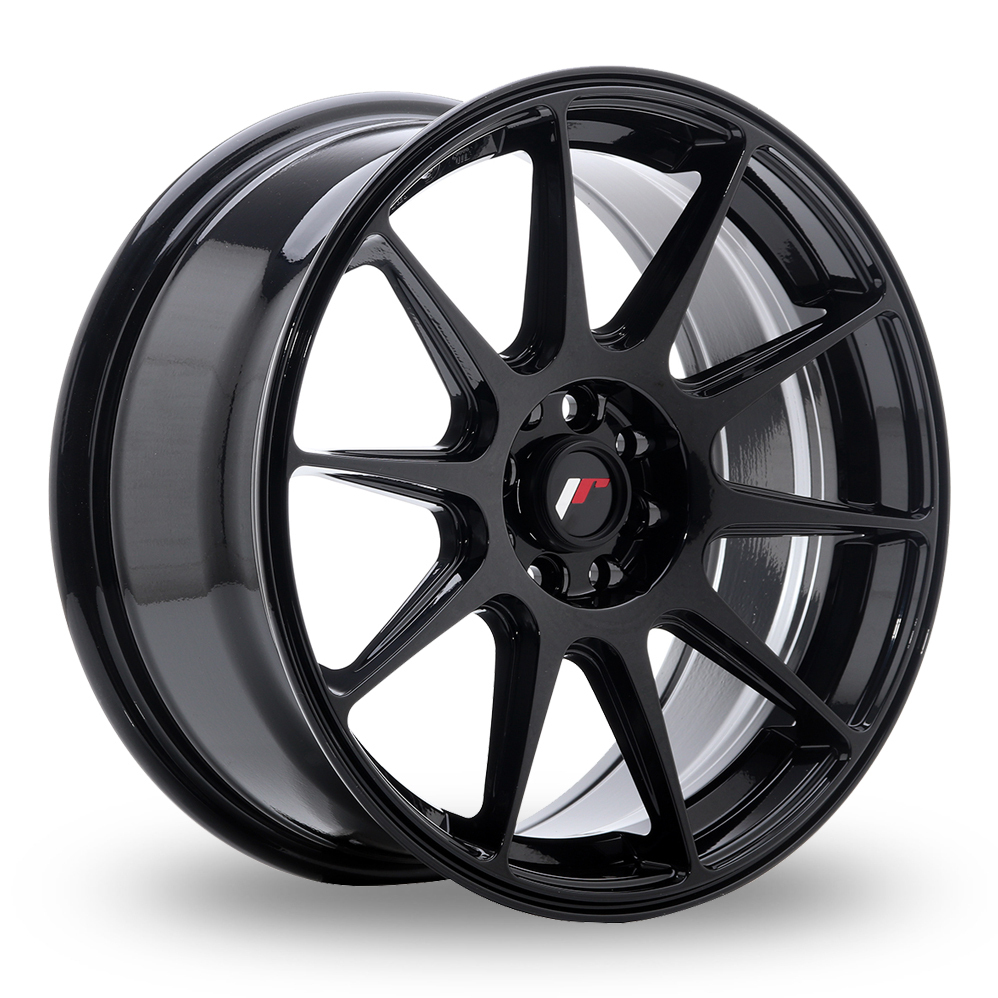 Japan Racing JR11 (7x17) (Custom Fitment) Gloss Black Alloy Wheels