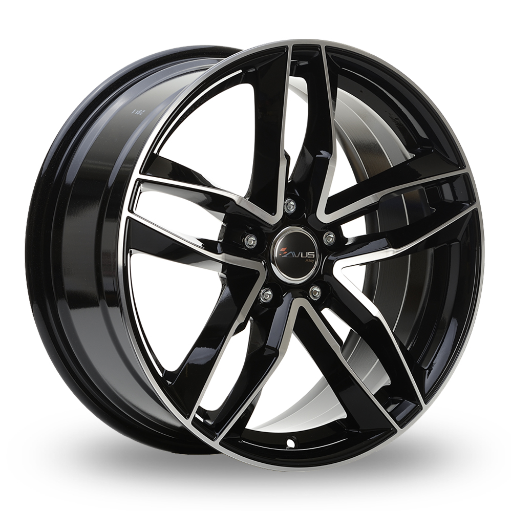 Avus Racing AF16 Black Polished Alloy Wheels