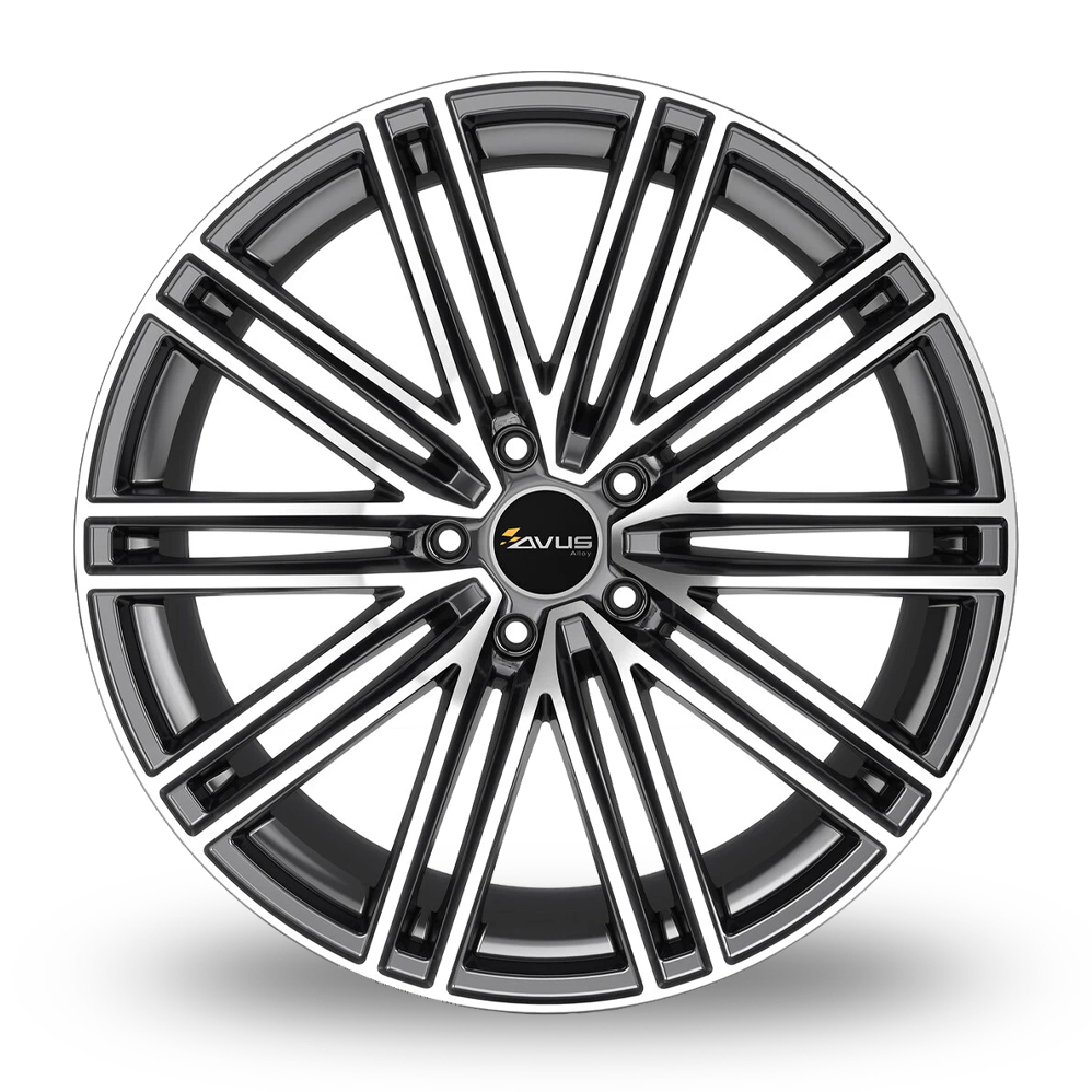 20" Avus Racing AC-M08 Anthracite Polished Alloy Wheels