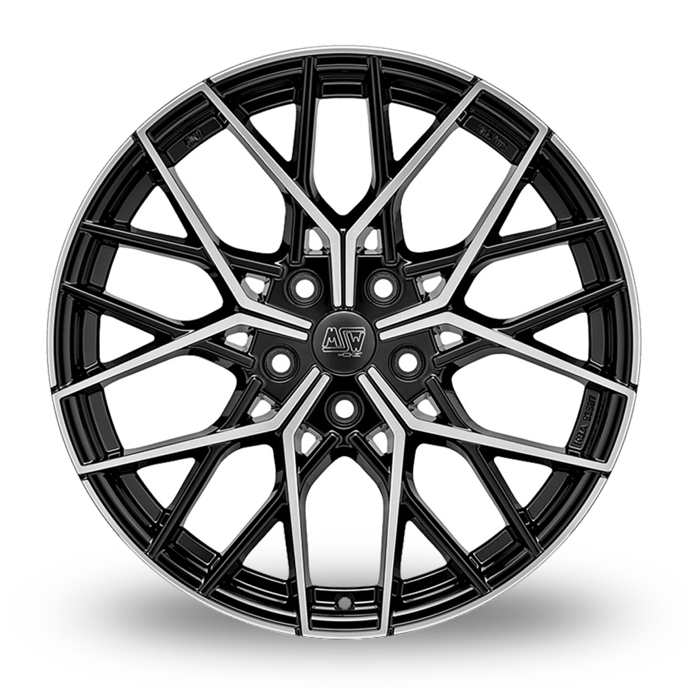 20" MSW (by OZ) 74 Gloss Black Polished Alloy Wheels