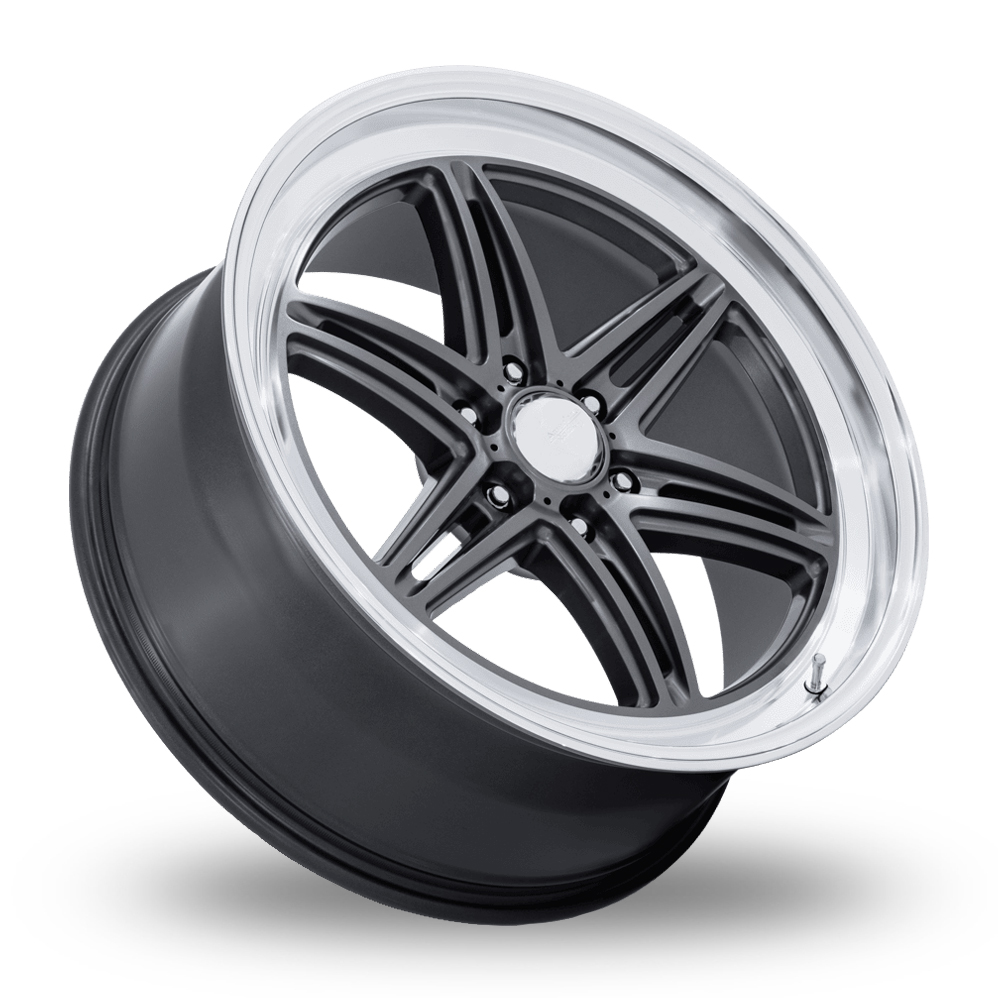 17" American Racing AR953 Groove 6 Drag (USA Warehouse) Anthracite With Diamond Cut Lip Alloy Wheels