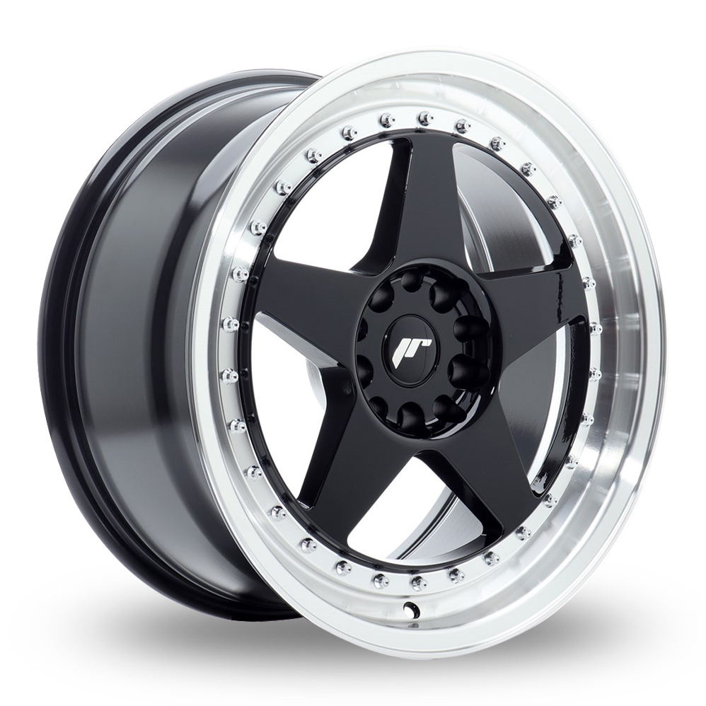 Japan Racing JR6 (8.5x18) Gloss Black Machined Lip Alloy Wheels