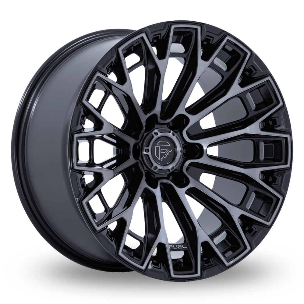 Fuel Off-Road FC882 Trax (USA Warehouse) Gloss Black Machined Face Dark Tinted Clear Alloy Wheels