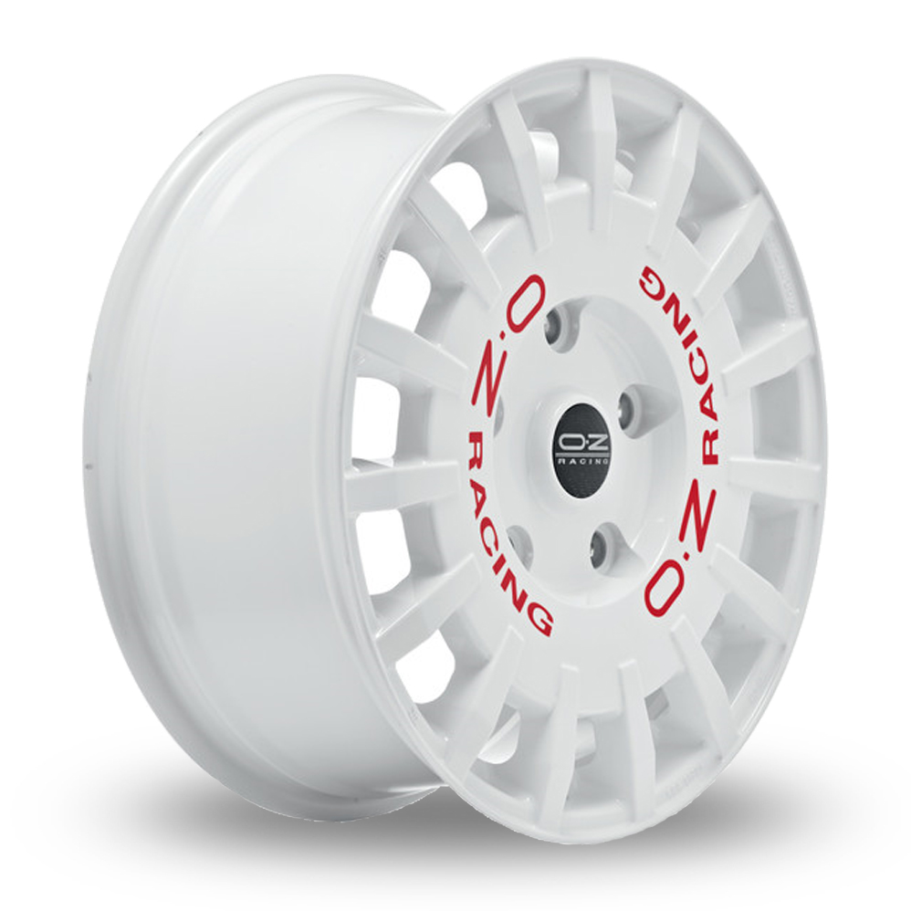 18" OZ Racing Rally Racing VAN Race White Red Lettering Alloy Wheels
