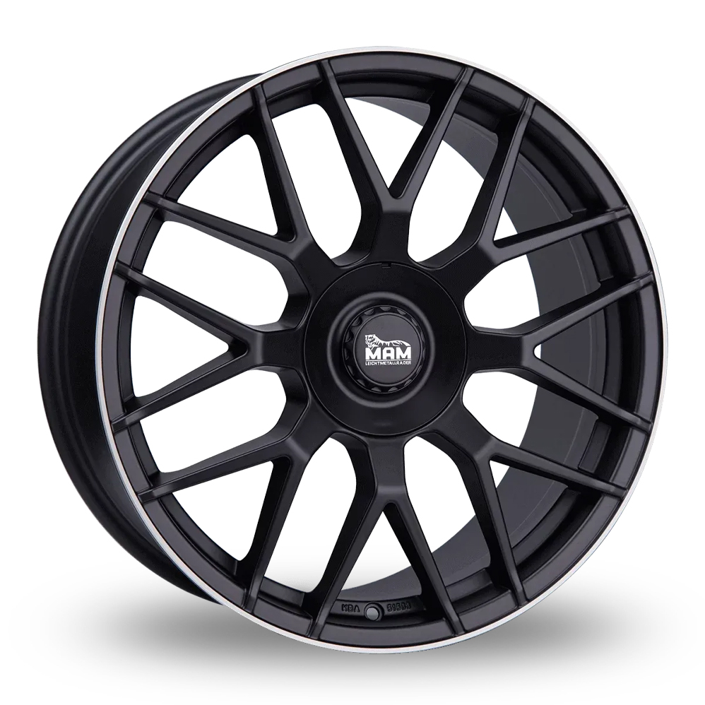 7.5x17 5x112/120 ET35 MAM GT1 (Matt Black Lip Polish) (72.6cb) (690kg Load) (TH) Alloy Wheels