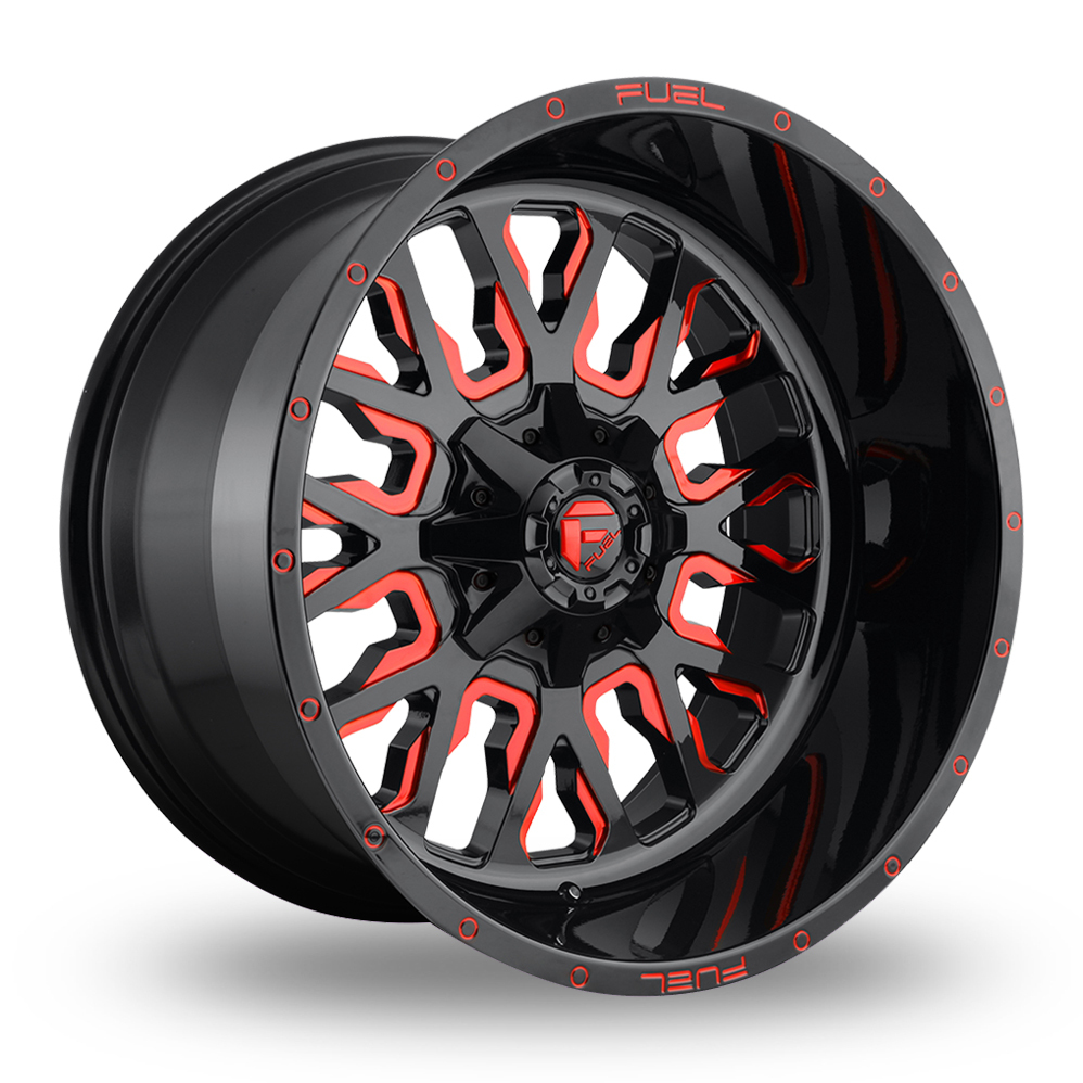 Fuel Off-Road D612 Stroke (USA Warehouse) Gloss Black Red Tinted Clear Alloy Wheels