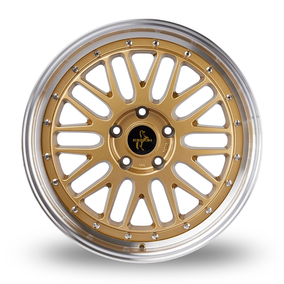18" Keskin Tuning KT22 Gold Polished Lip Alloy Wheels