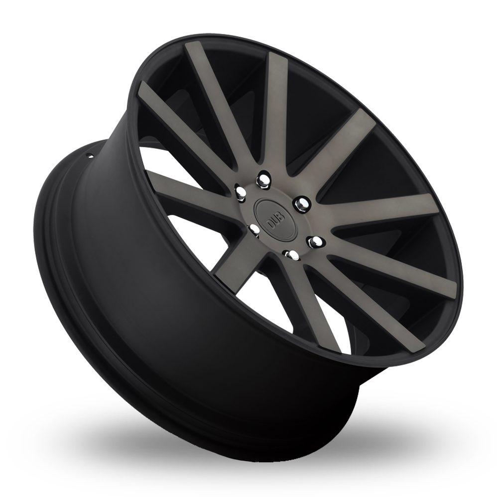 24" DUB S121 Shot Calla Matt Black Double Dark Tint Alloy Wheels