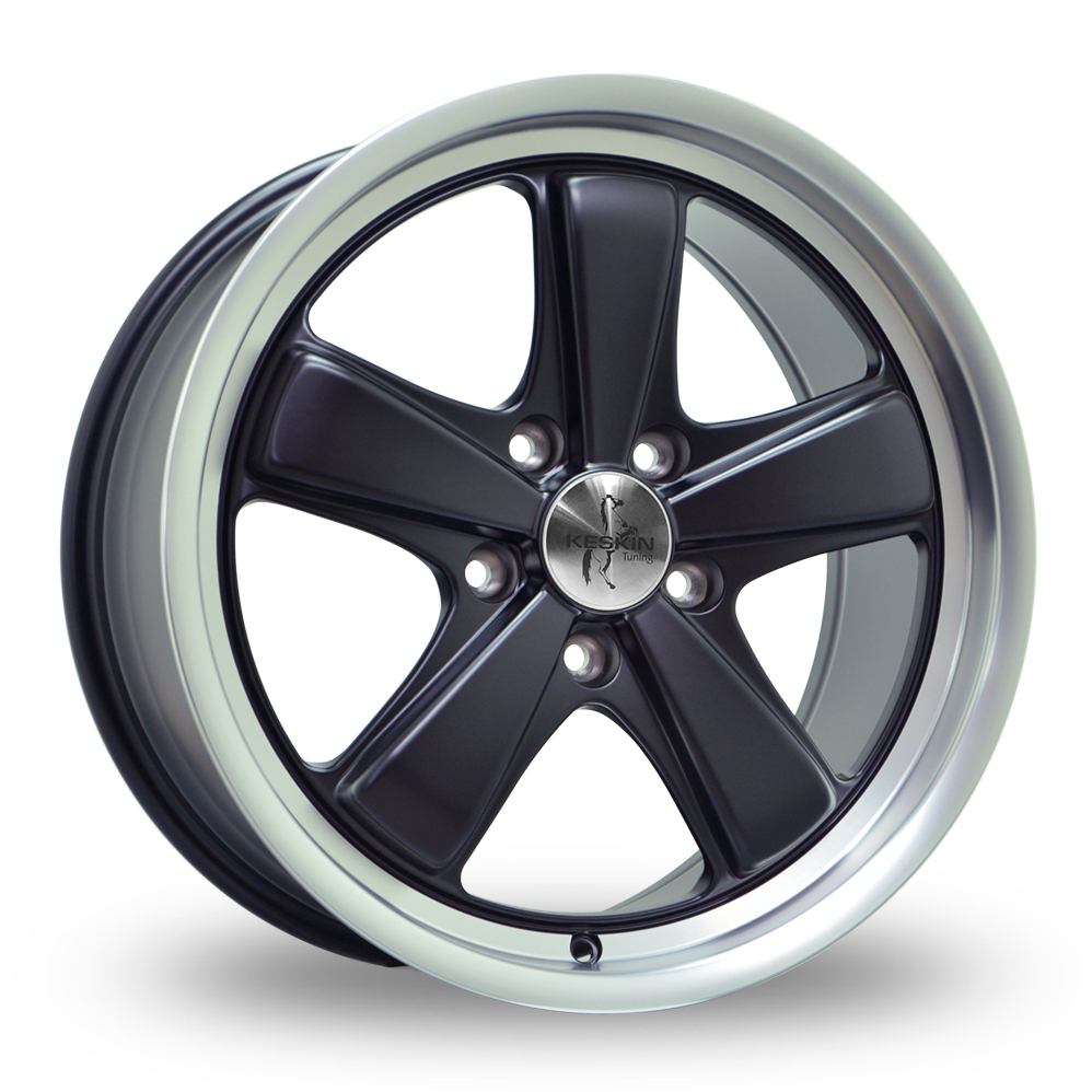 Keskin Tuning KTPO1 Matt Black Polished Lip Alloy Wheels