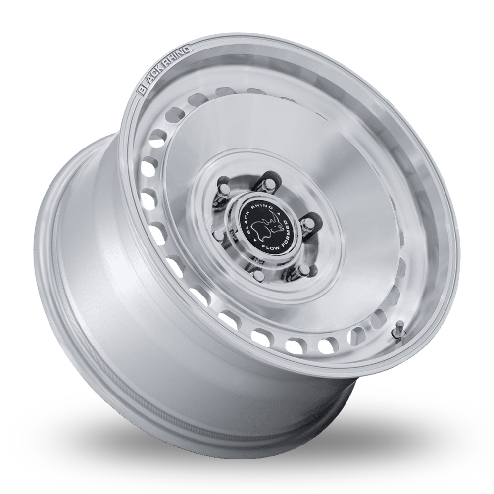 17" Black Rhino BR036 Basin (USA Warehouse) Gloss Silver Machined Alloy Wheels