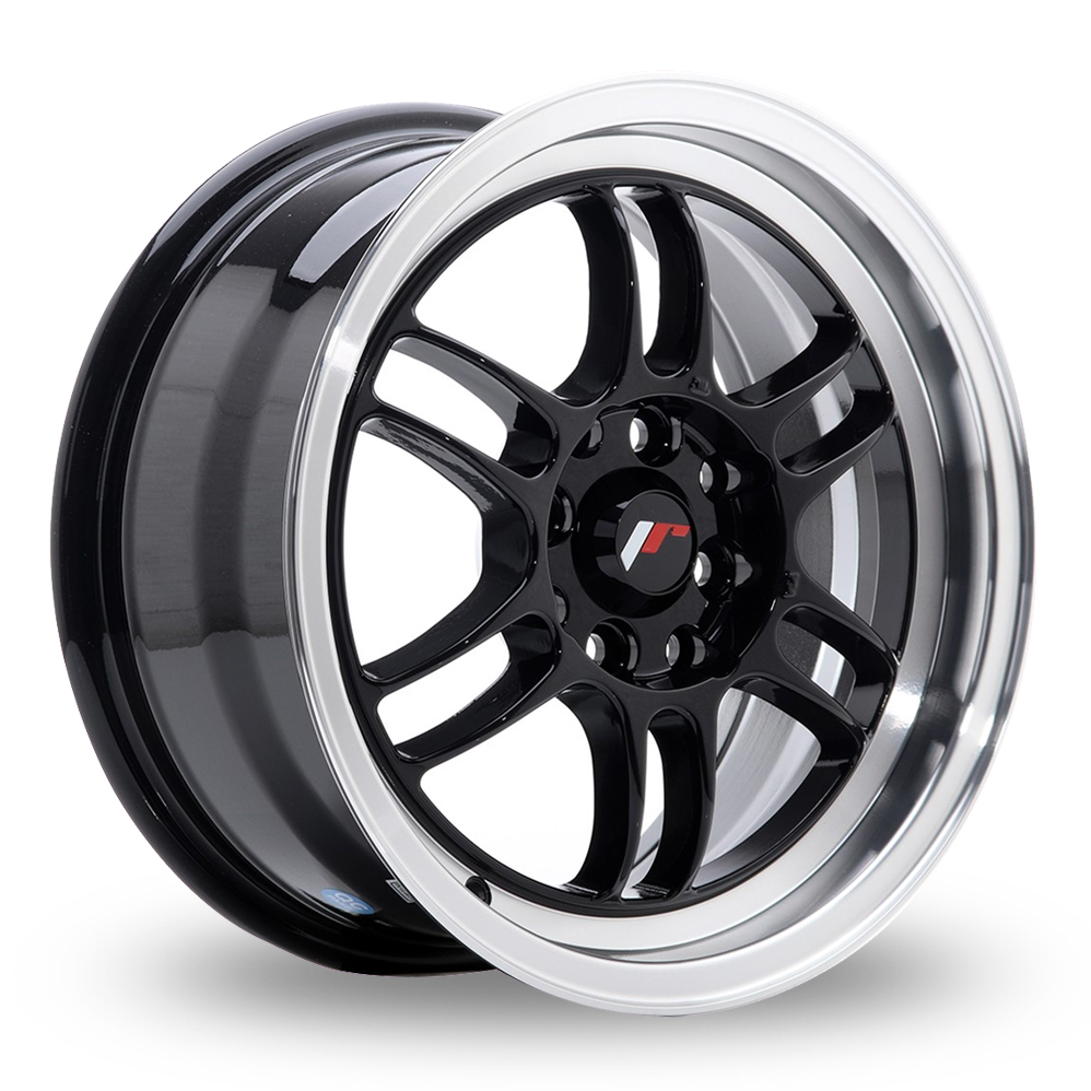 Japan Racing JR7 (7x15) Gloss Black Machined Lip Alloy Wheels