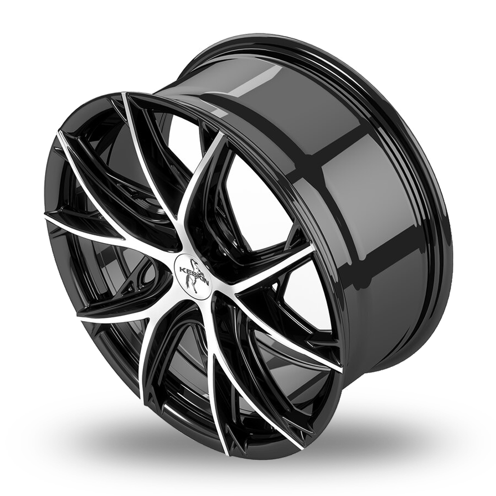 19" Keskin Tuning KT24C Black Polished Alloy Wheels