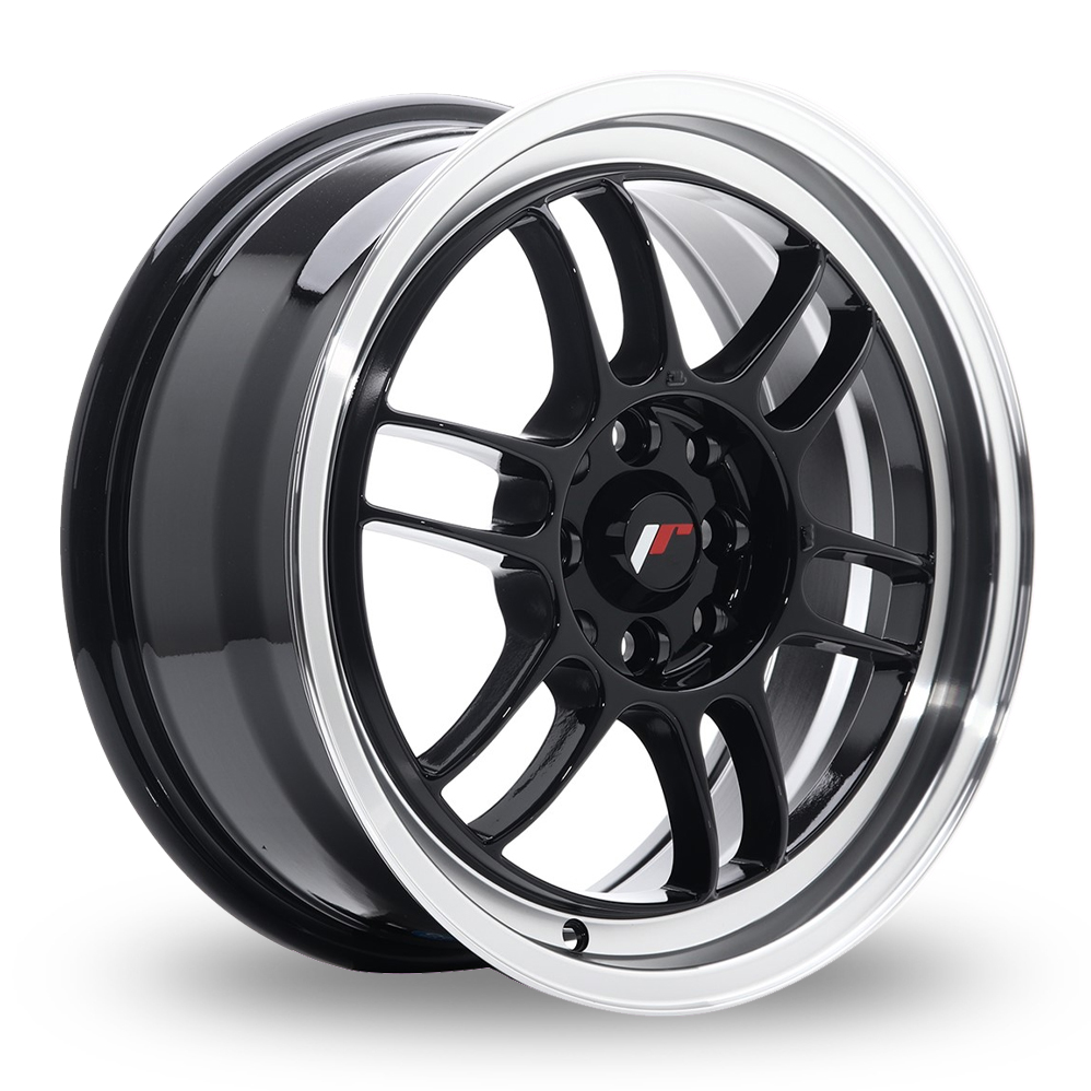 Japan Racing JR7 (7x16) Gloss Black Machined Lip Alloy Wheels