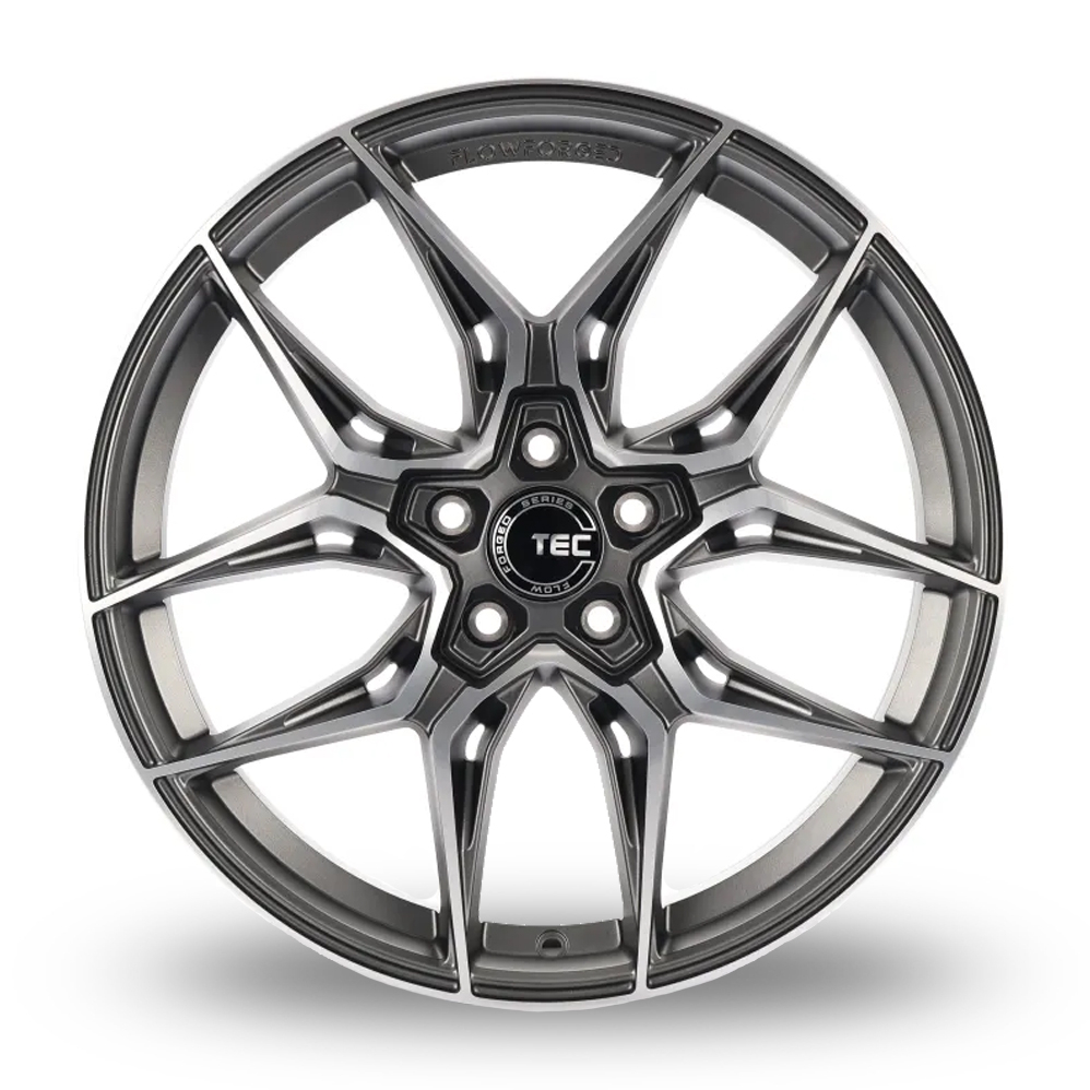 19" TEC Speedwheels GT9 Matt Gunmetal Polished Alloy Wheels