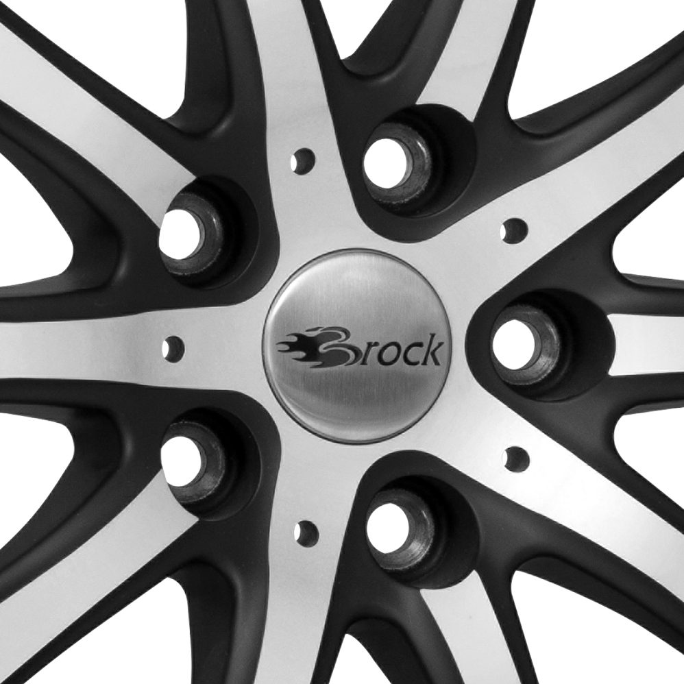 18" Brock B21 Matt Black Polished Alloy Wheels