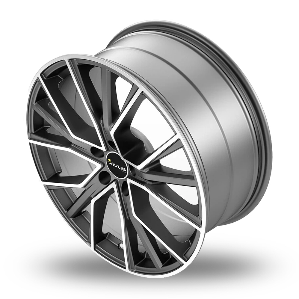 22" Avus Racing AF18 Matt Anthracite Polished Alloy Wheels