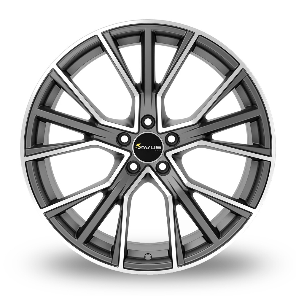 22" Avus Racing AF18 Matt Anthracite Polished Alloy Wheels