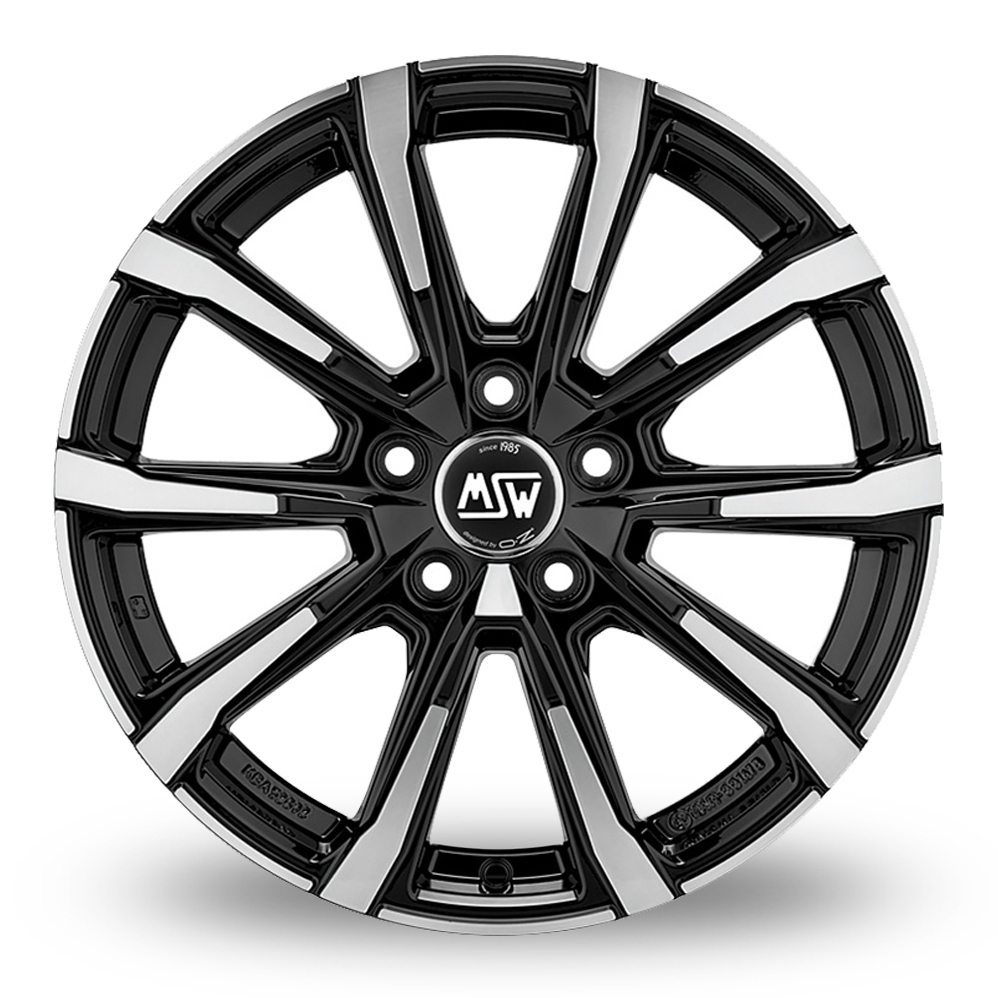 16" MSW (by OZ) 79 Gloss Black Polished Alloy Wheels