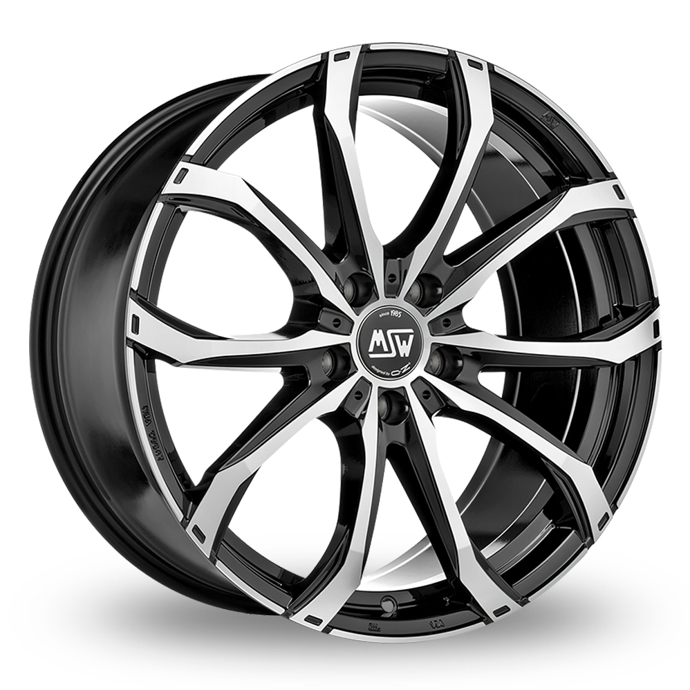 17" MSW (by OZ) 48 Gloss Black Polished Alloy Wheels