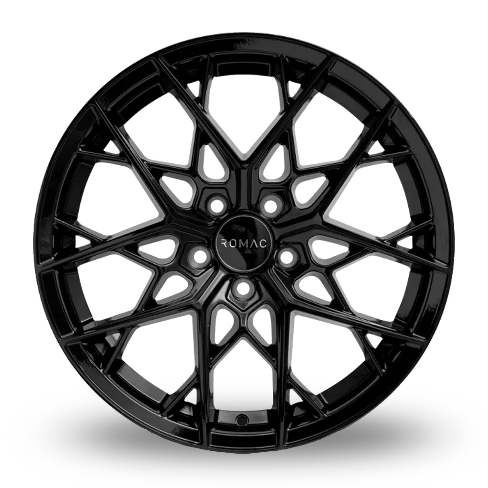 22" Romac Vortex Gloss Black Alloy Wheels