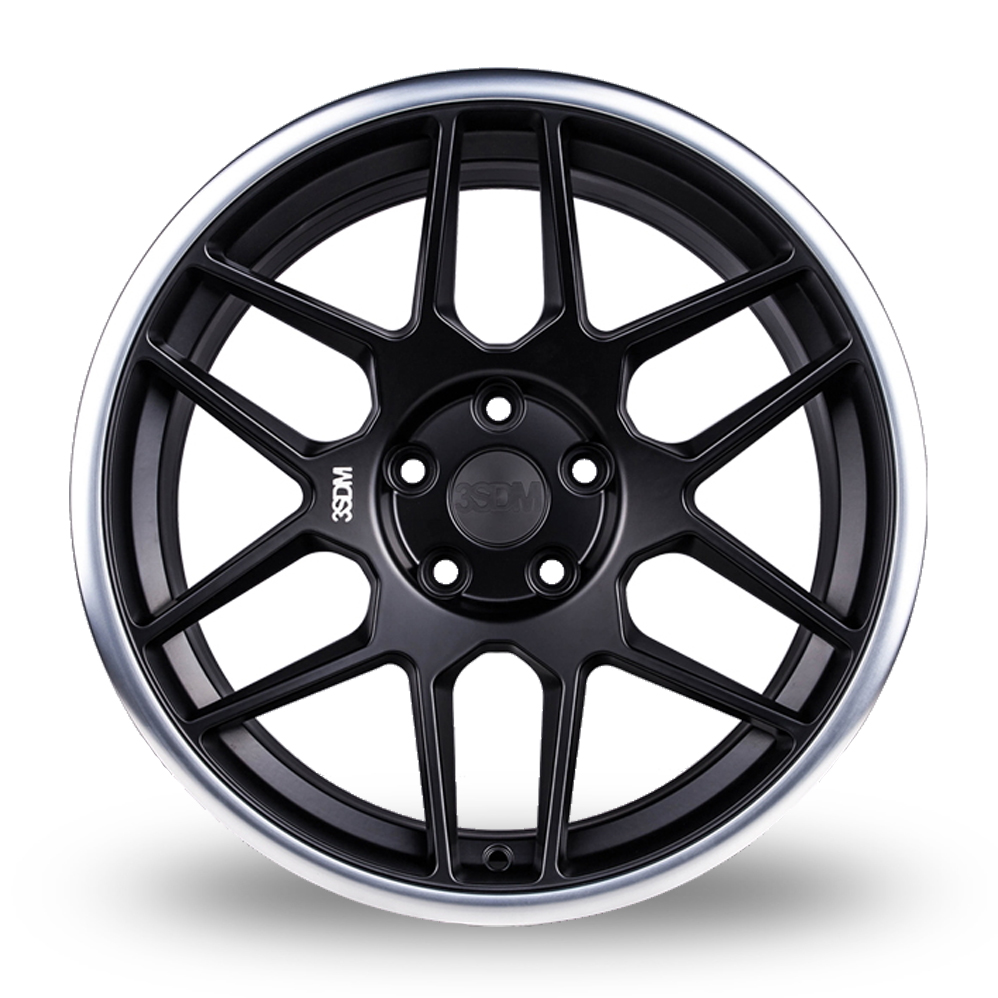 18" 3SDM 0.09-SF Matt Black Mirror Lip Alloy Wheels